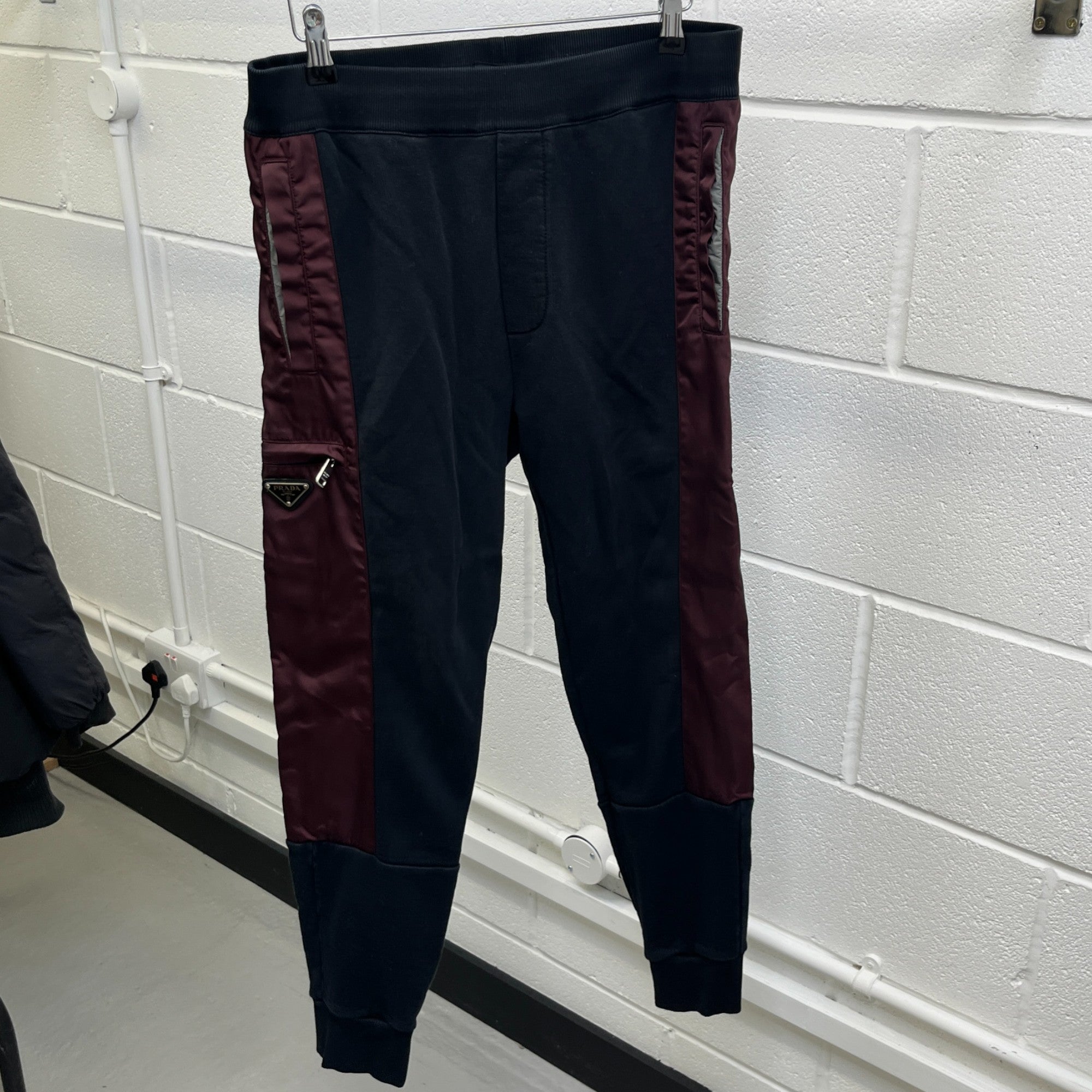 Men's Plaque Logo Joggers Black Size S