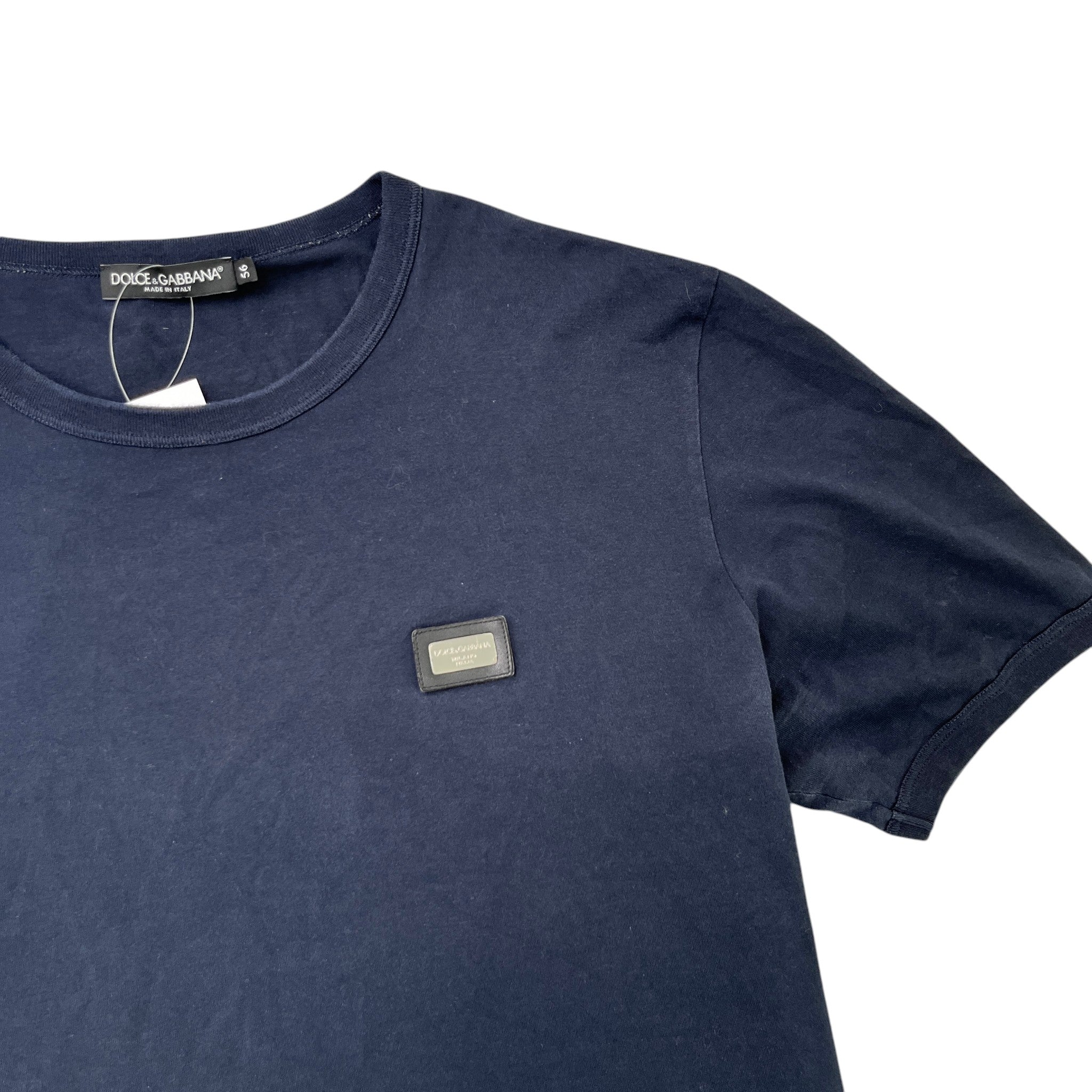 Men's Plaque Logo T-Shirt Navy Size IT 56 / UK XXXL