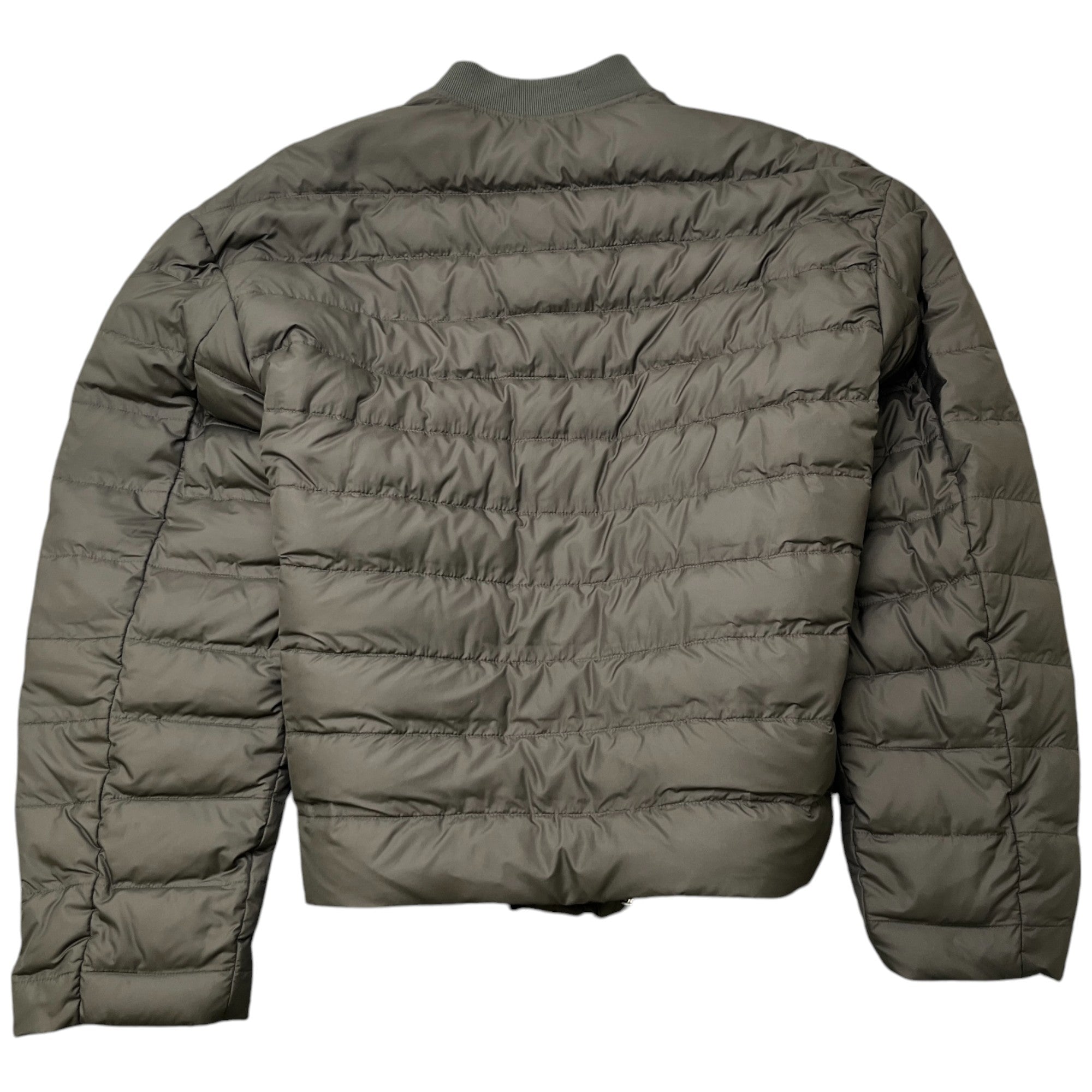 Men's Technical Fabric Plaque Logo Down Jacket Khaki Size S