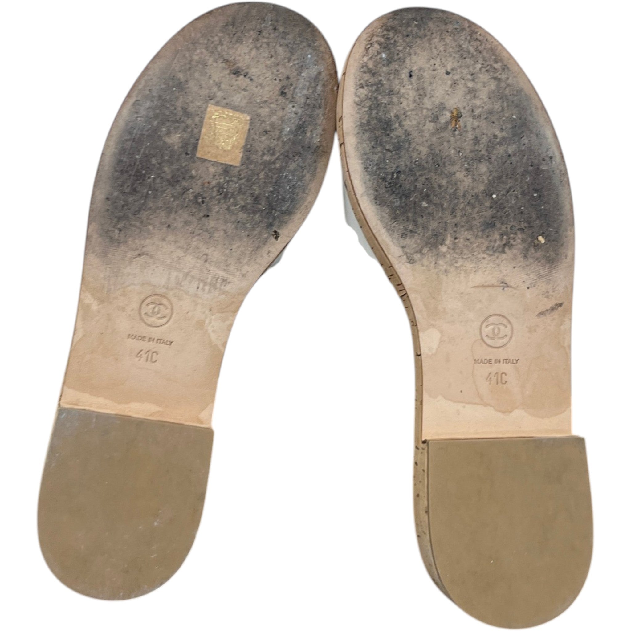 Women's Cc Logo Sandals Beige Size EU 41 / UK 8