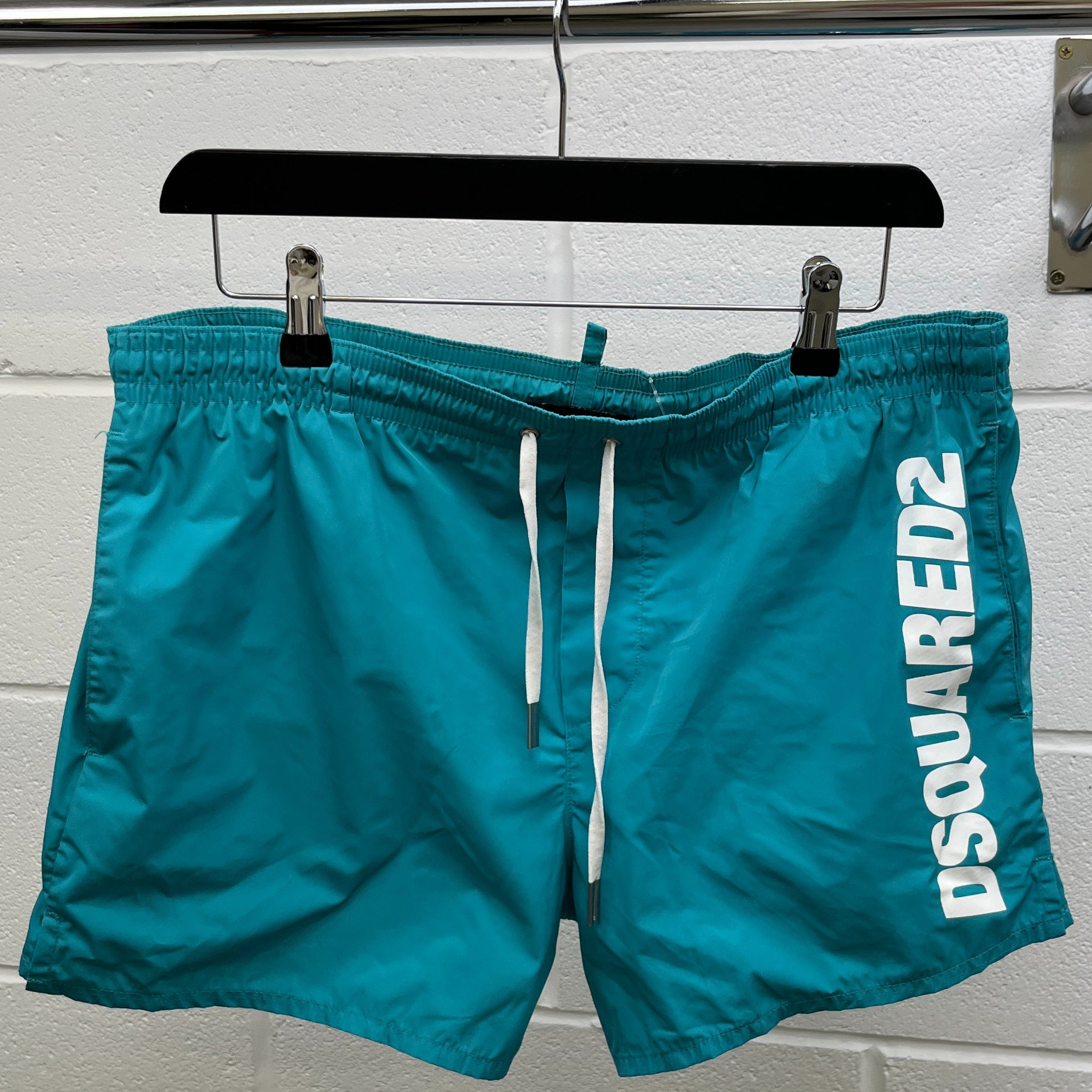 Men's Logo Print Swim Shorts Blue Size W32 / IT 48