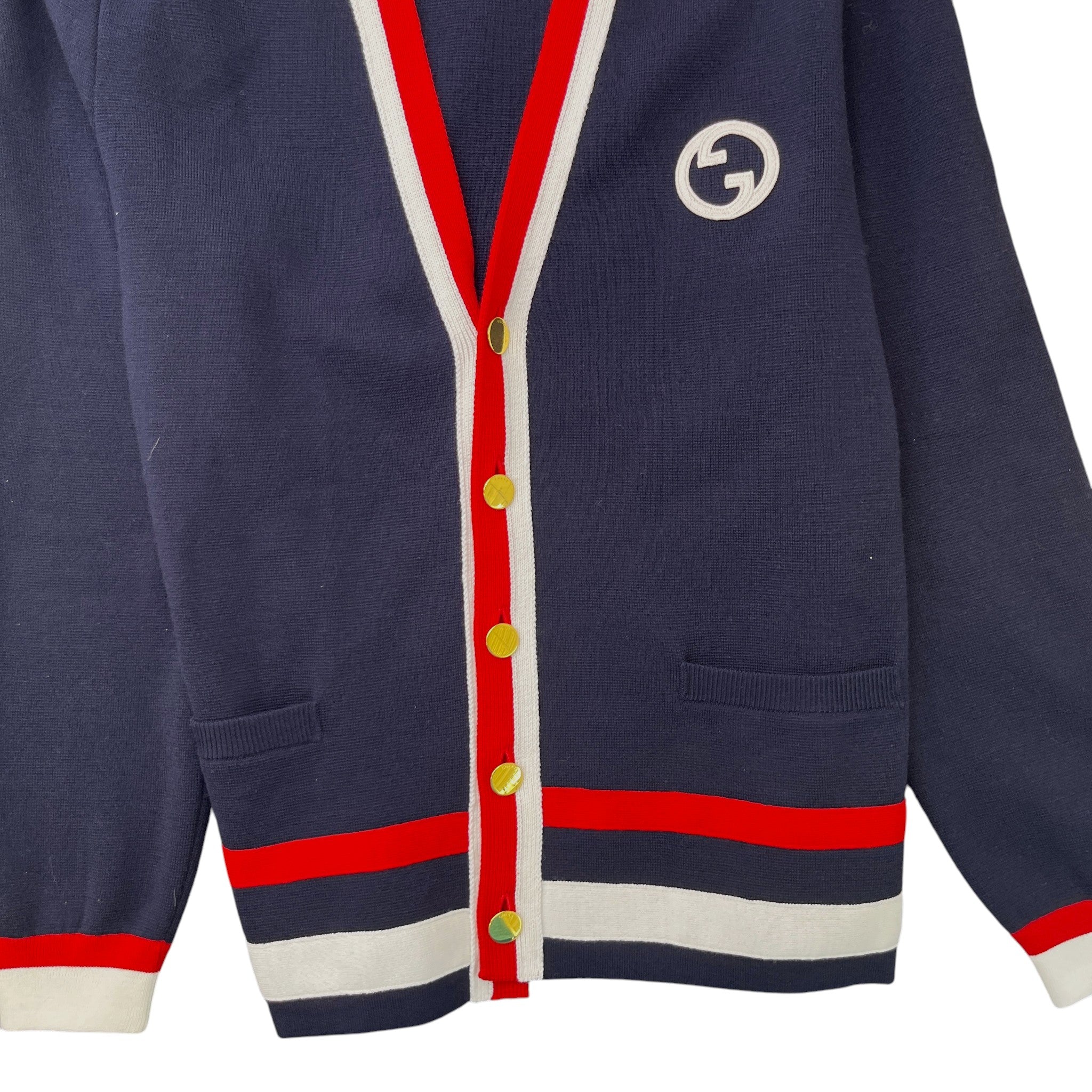 Men's Interlocking G Cardigan Navy Size L