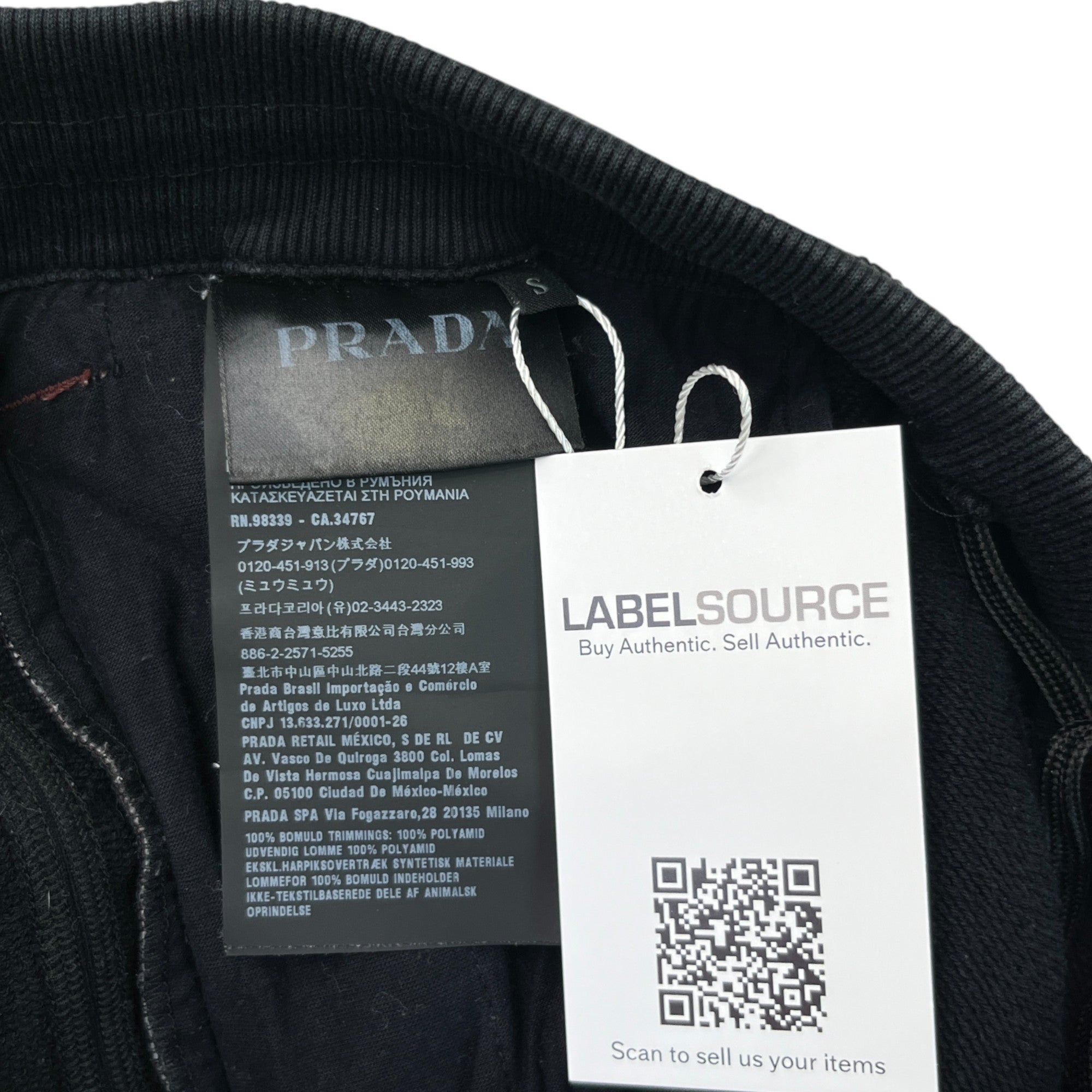 Men's Plaque Logo Joggers Black Size S