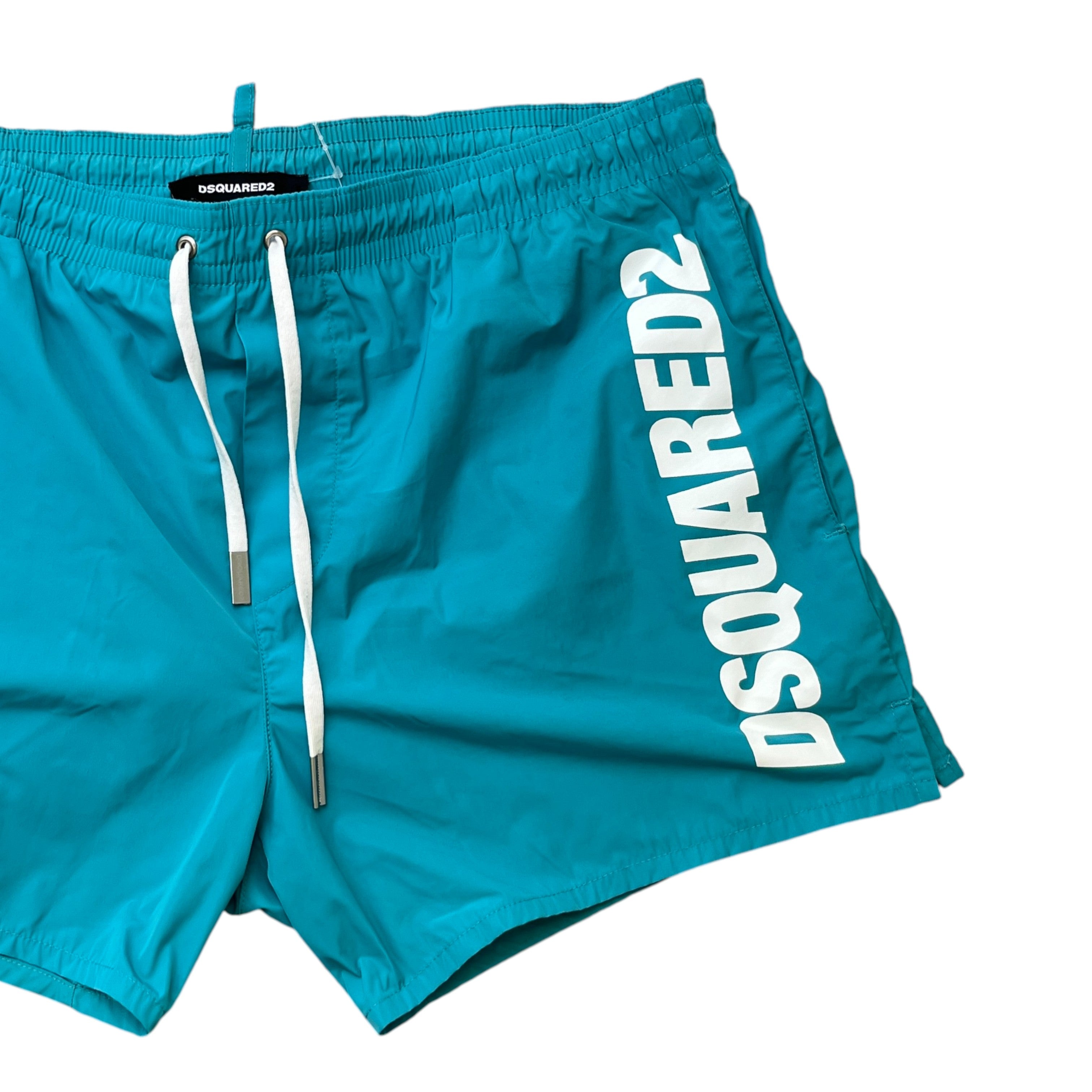 Men's Logo Print Swim Shorts Blue Size W32 / IT 48