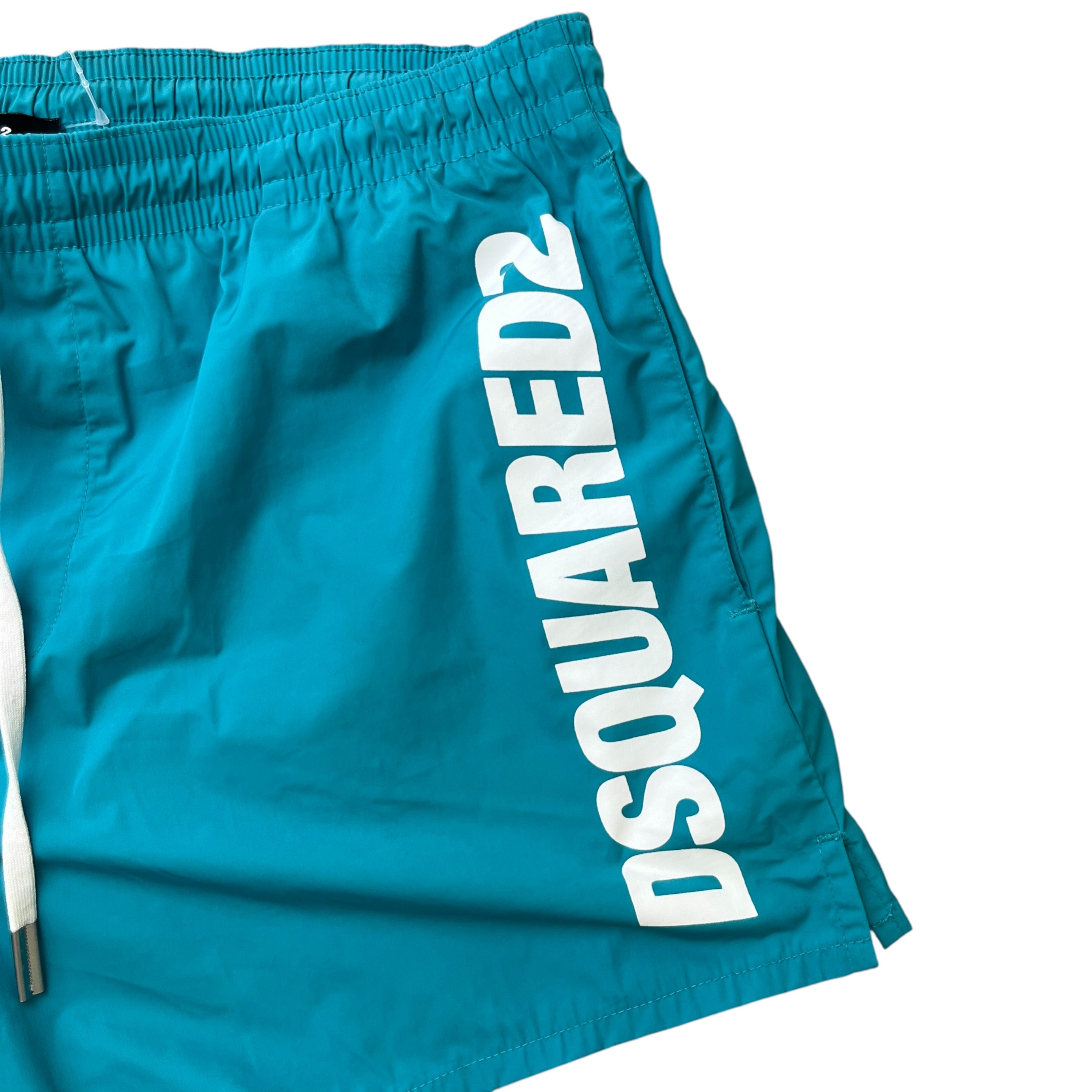 Men's Logo Print Swim Shorts Blue Size W32 / IT 48