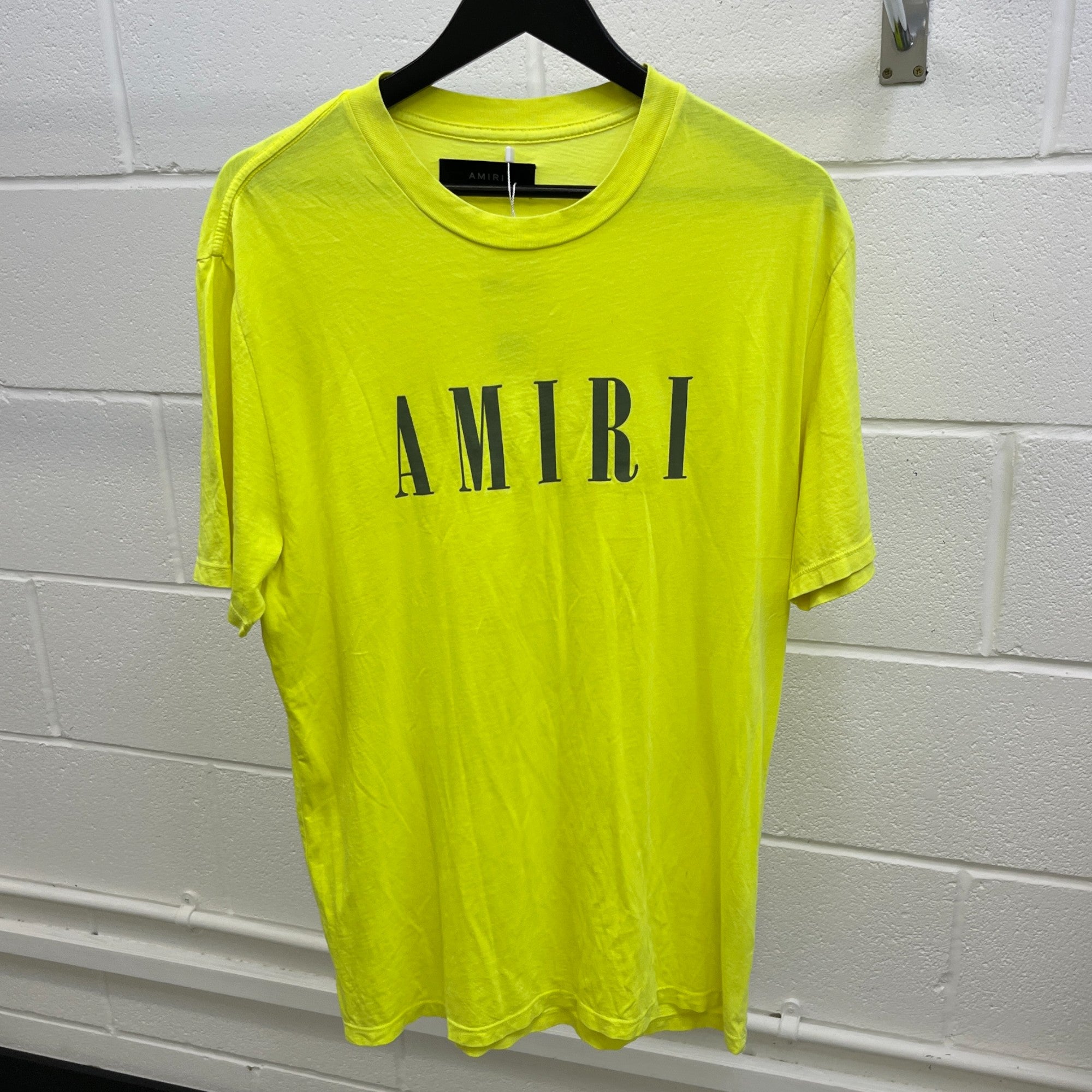 Men's Logo Print T-Shirt Yellow Size M