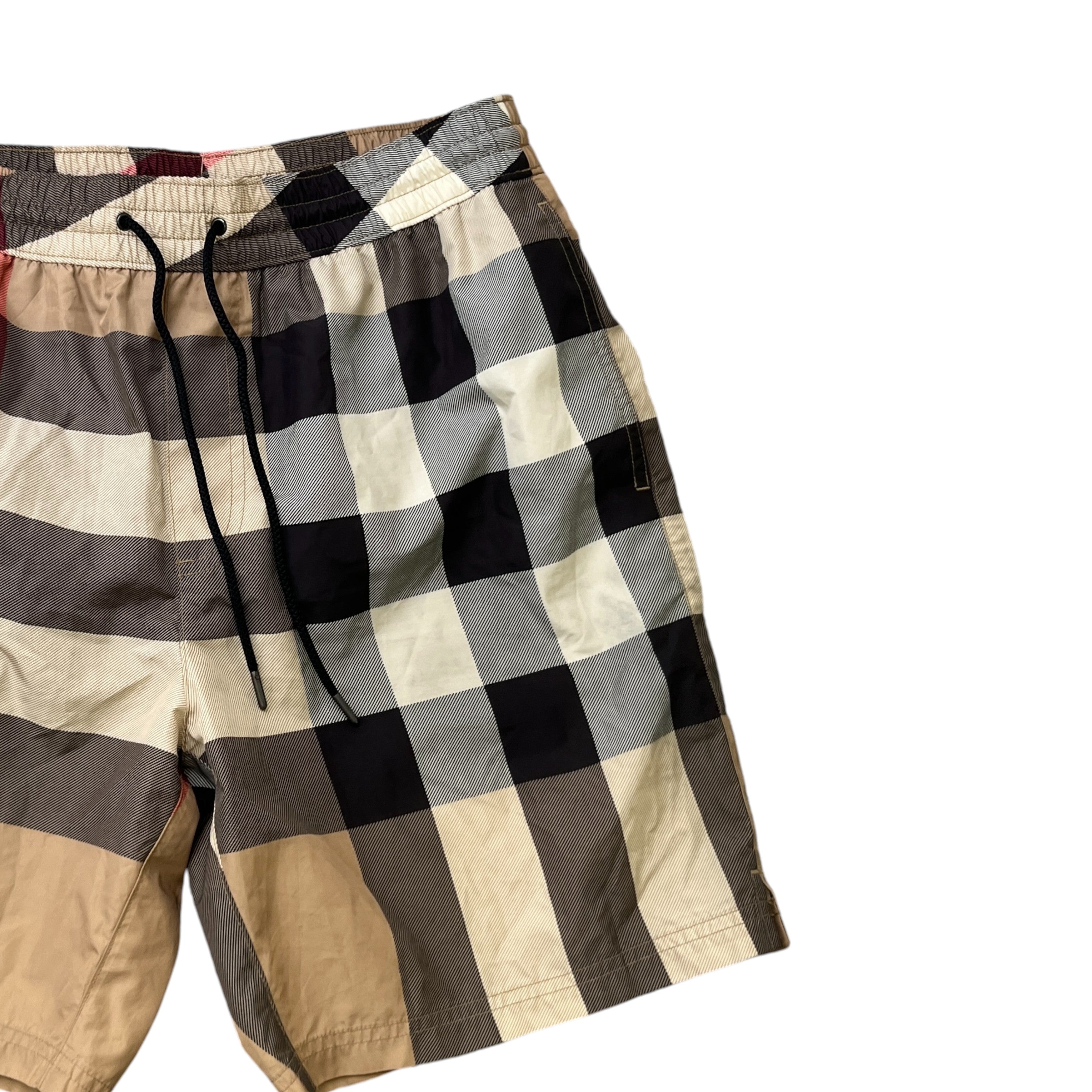 Men's Archive Check Swim Shorts Beige Size S