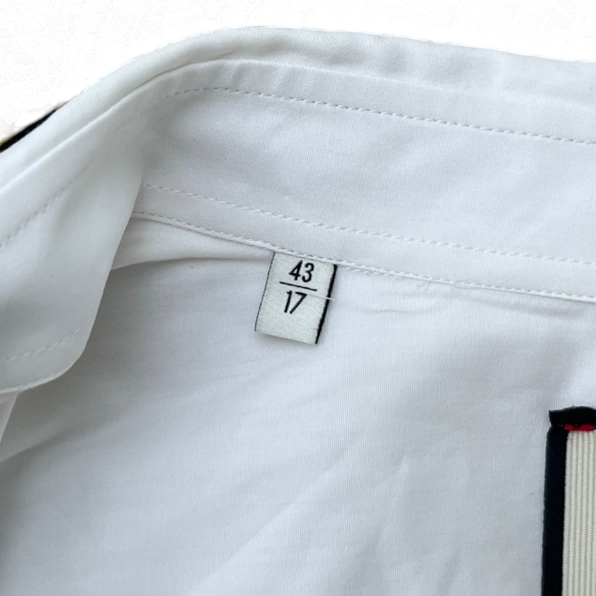 Men's Tiger Patch Collar Long Sleeve Shirt White Size XL