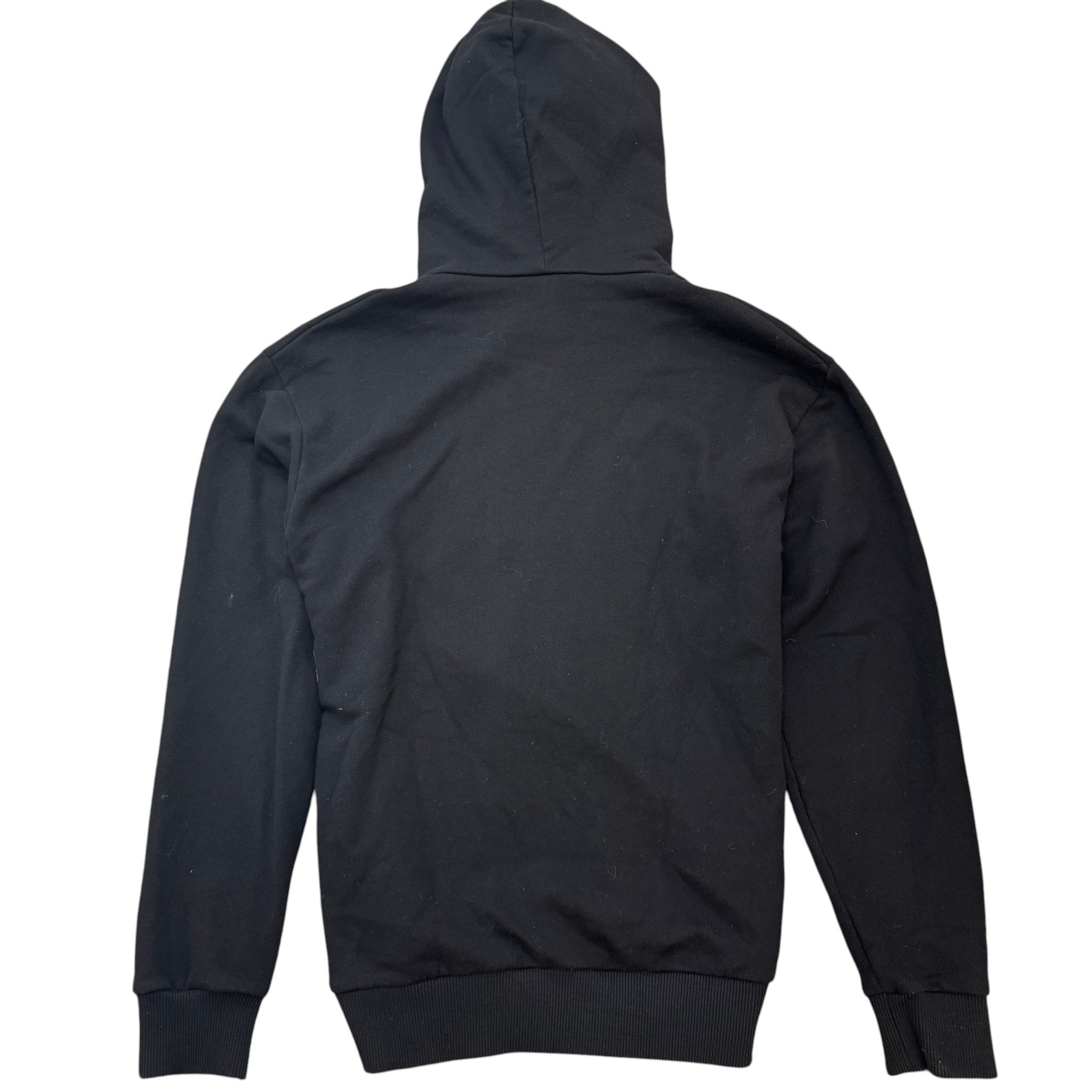 Men's Distressed Logo Print Hoodie Black Size XS