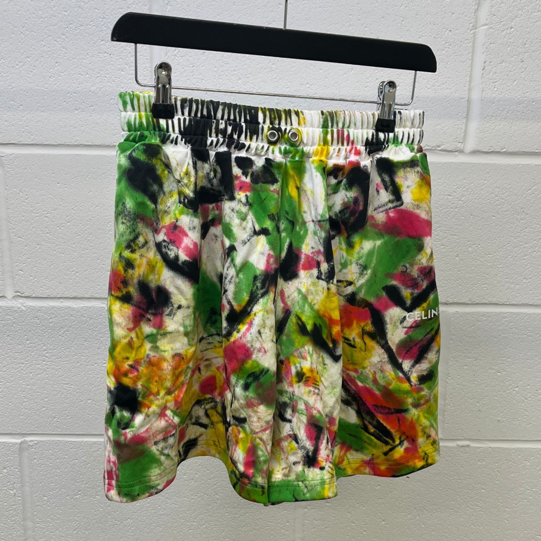 Men's Paint Splatter Shorts Multi-Coloured Size XS