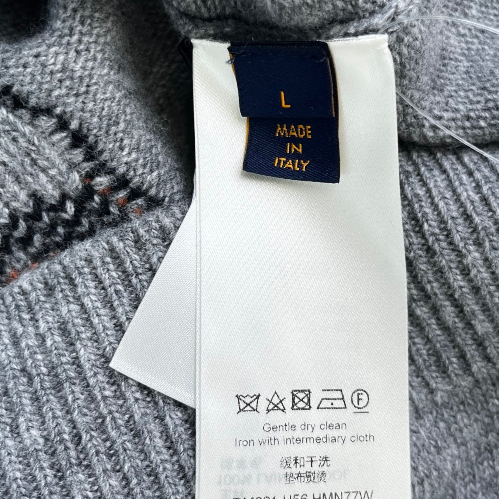 Men's Tiger Intarsia Jumper Grey Size L