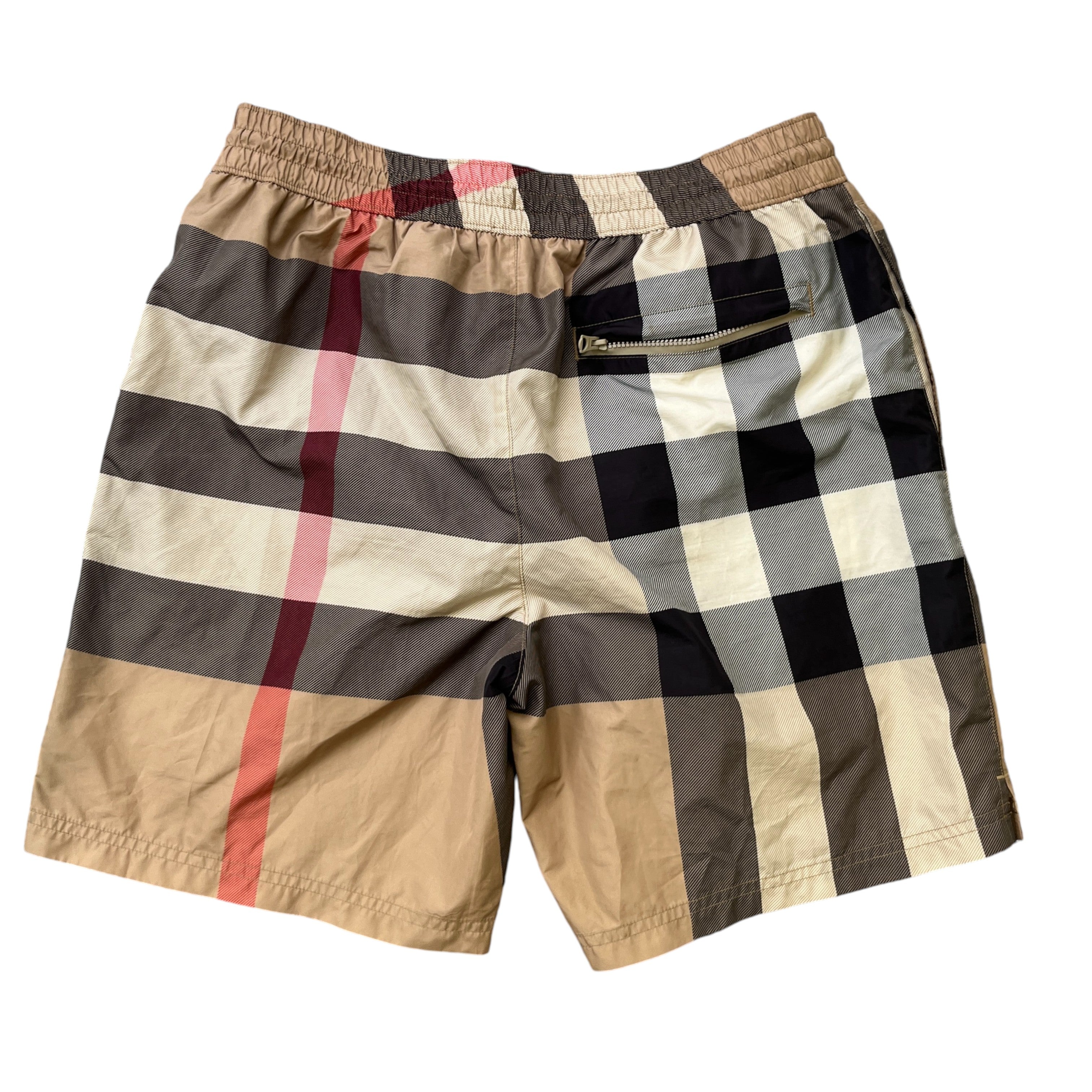 Men's Archive Check Swim Shorts Beige Size S