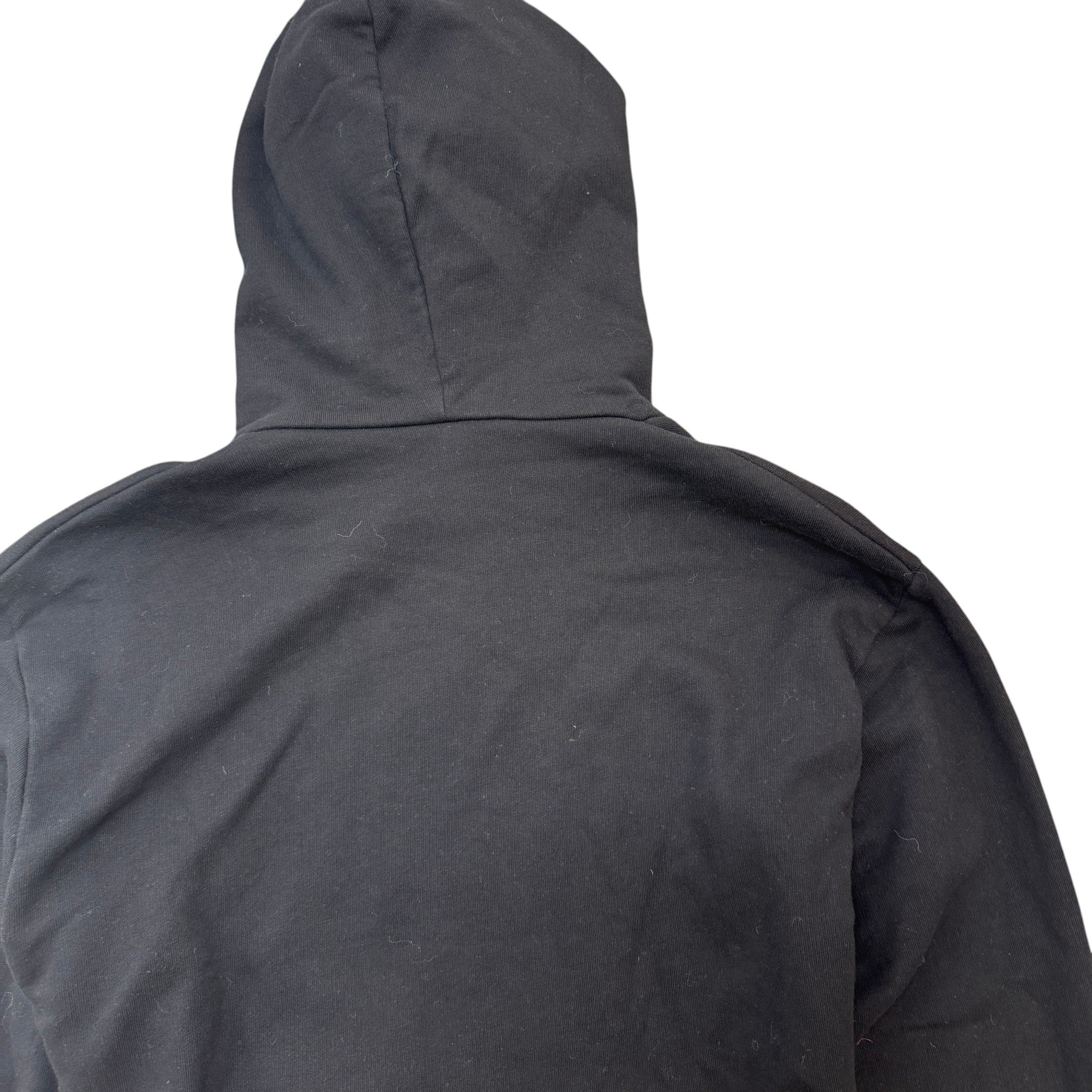 Men's Distressed Logo Print Hoodie Black Size XS