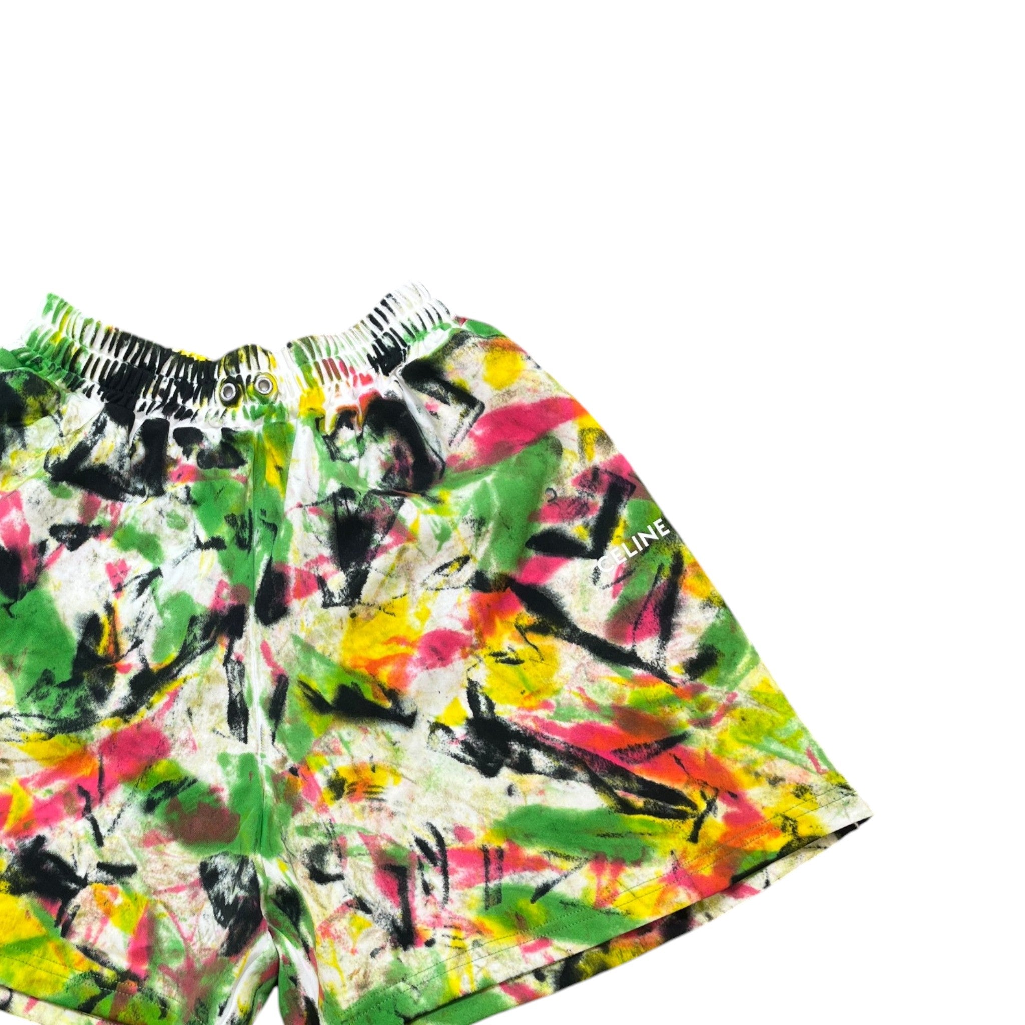 Men's Paint Splatter Shorts Multi-Coloured Size XS
