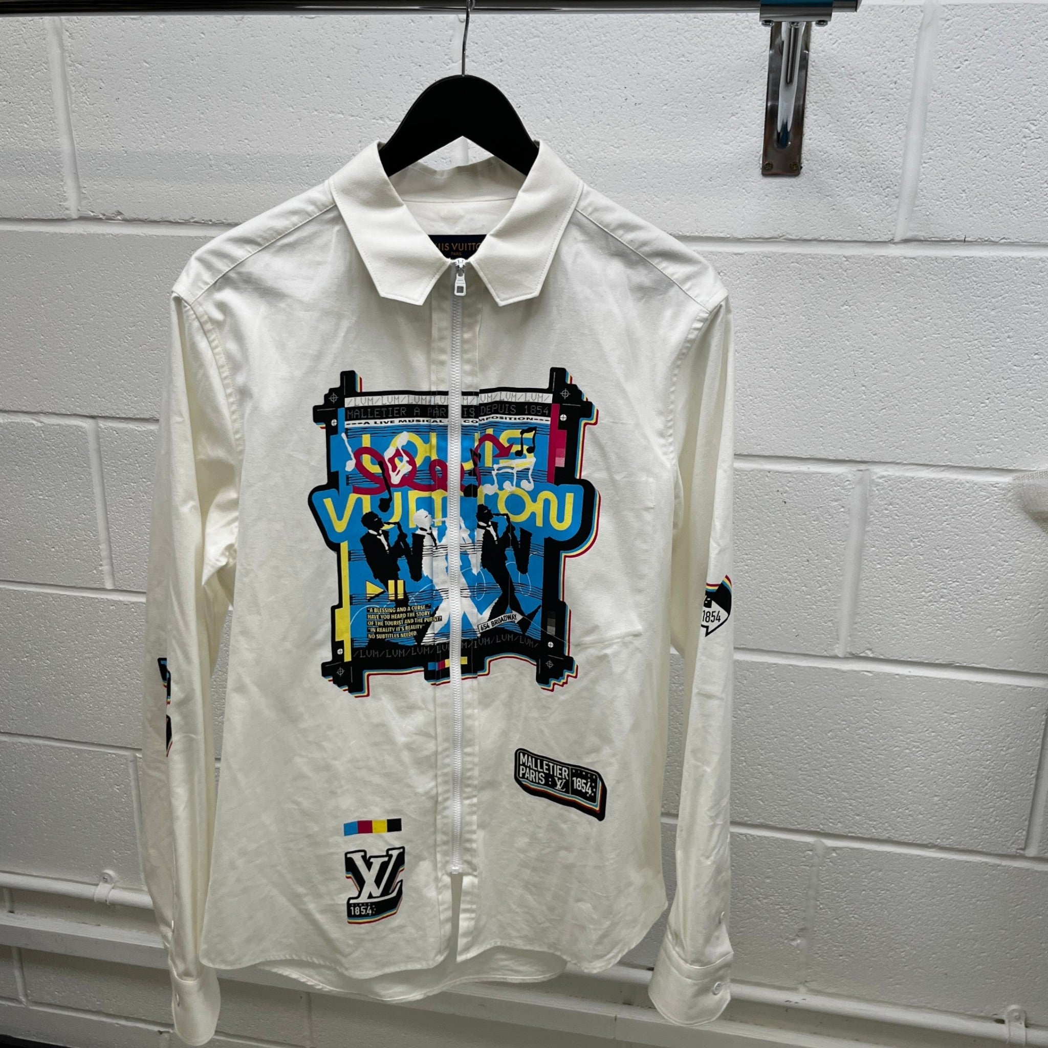 Men's Lv Jazz Flyer OverShirt White Size L