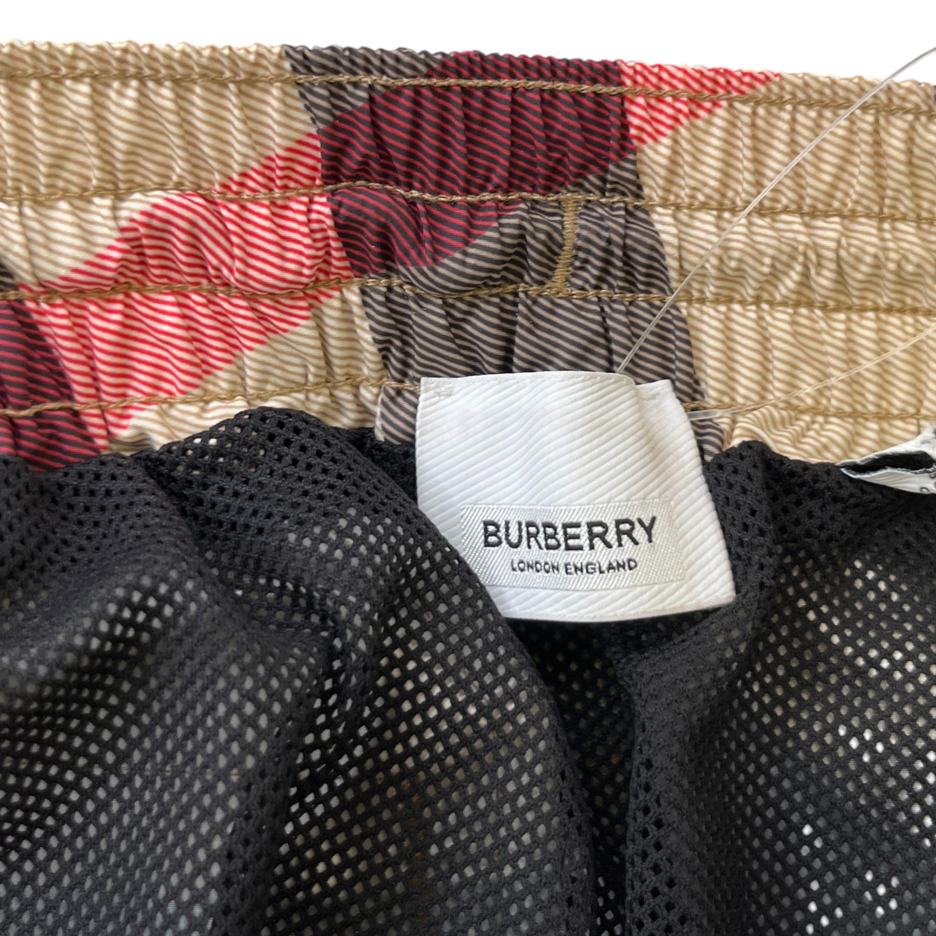 Men's Archive Check Swim Shorts Beige Size S