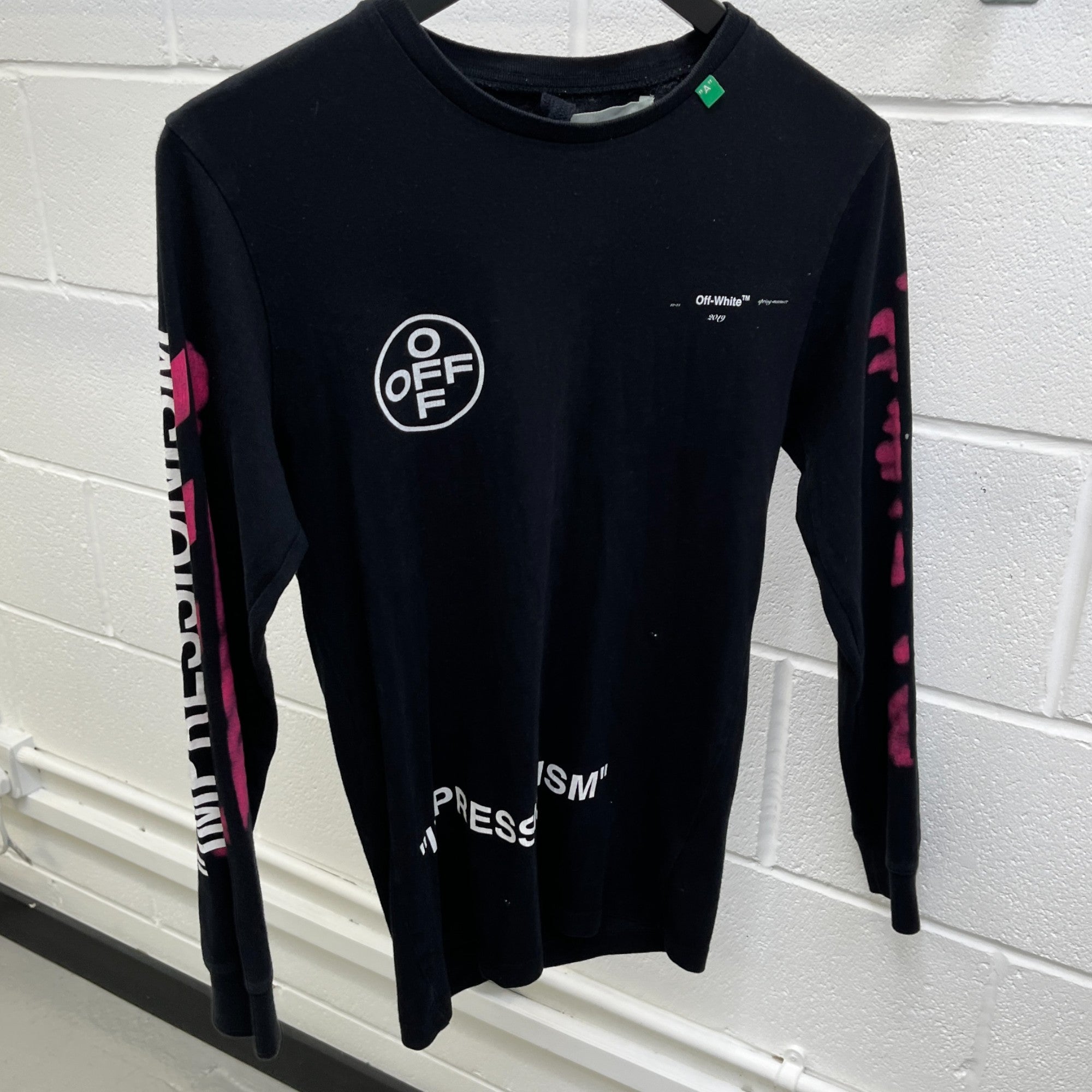 Men's Impressionism Arrow Long Sleeve T-Shirt Black Size XS