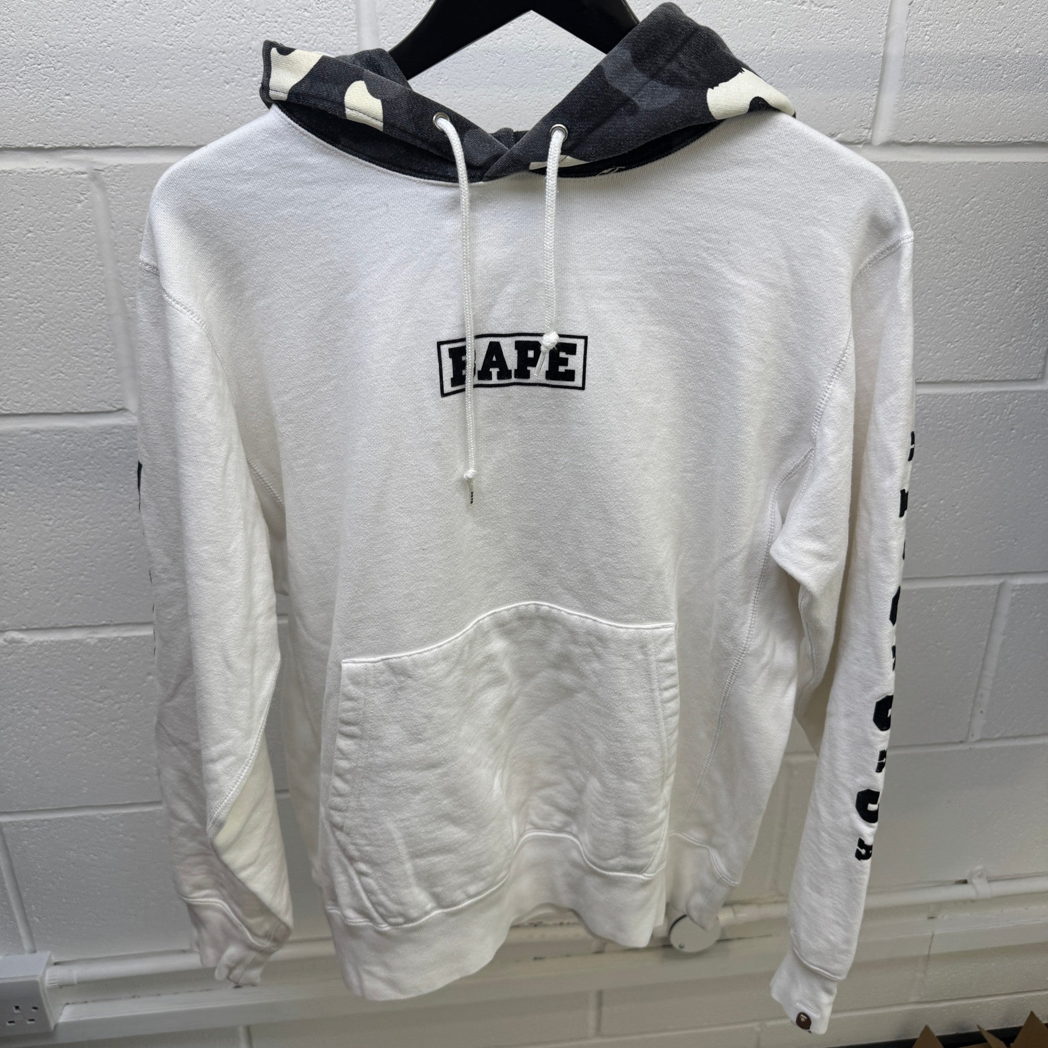 Men's Camo Print Hoodie White Size XL