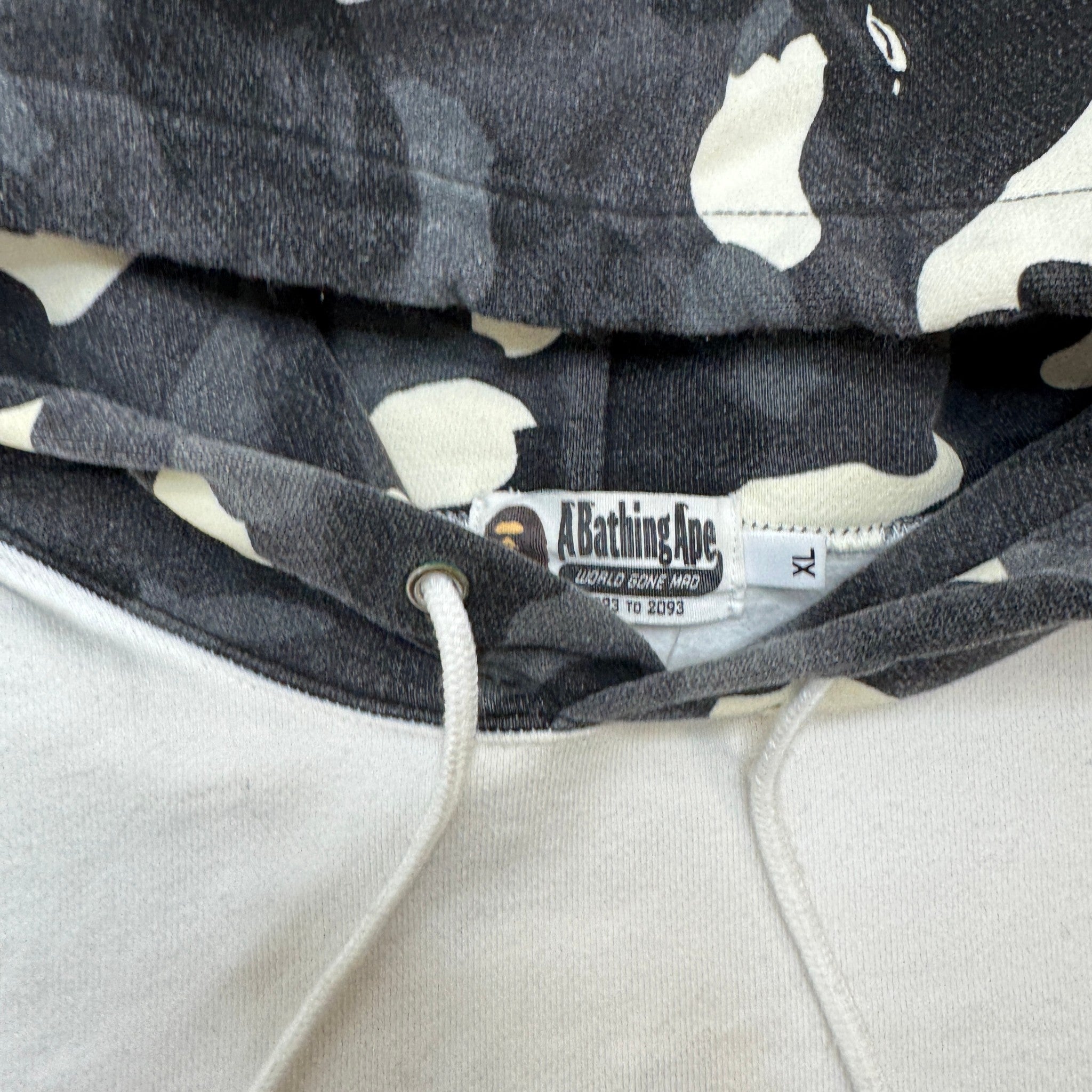 Men's Camo Print Hoodie White Size XL