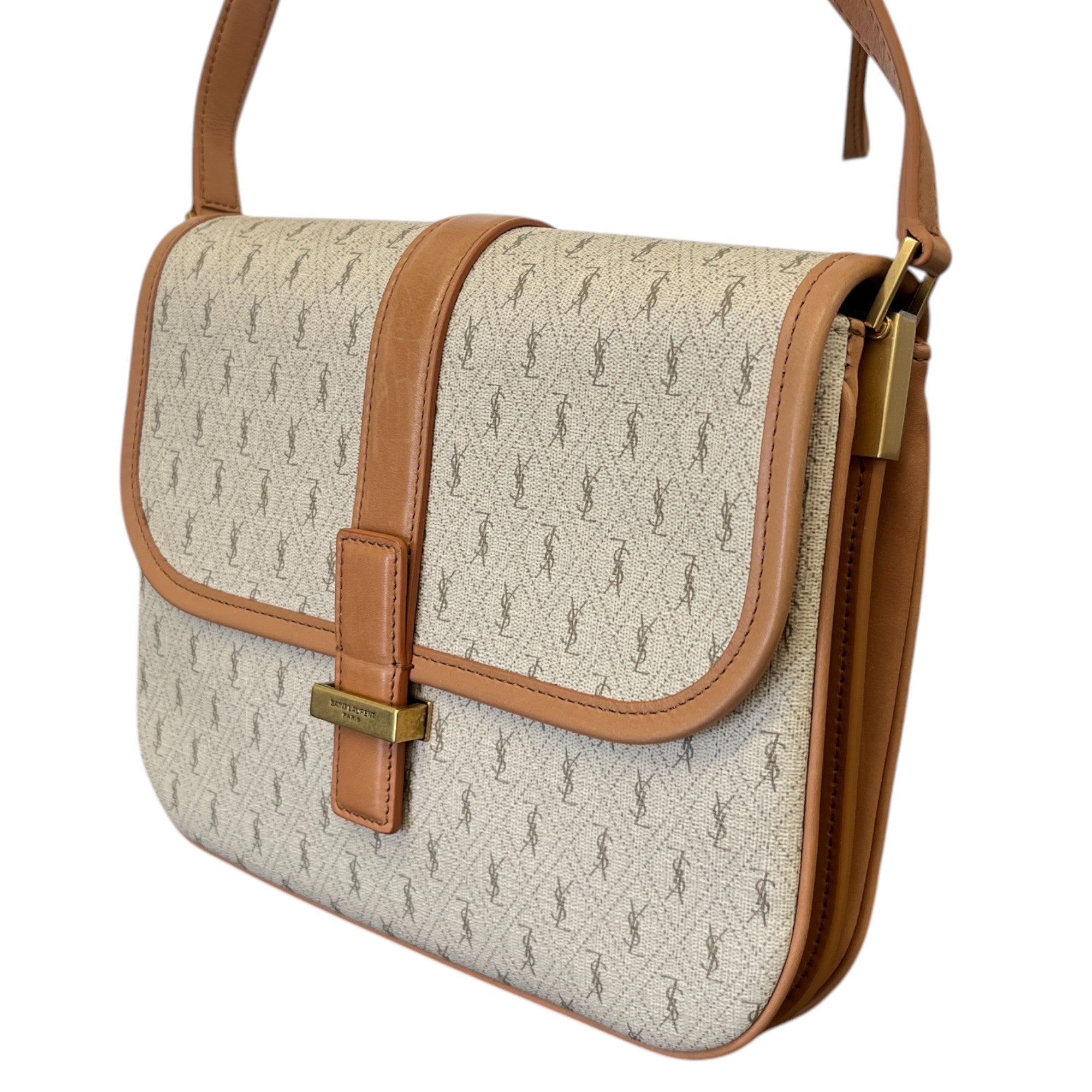 Women's Monogram Satchel Bag Beige