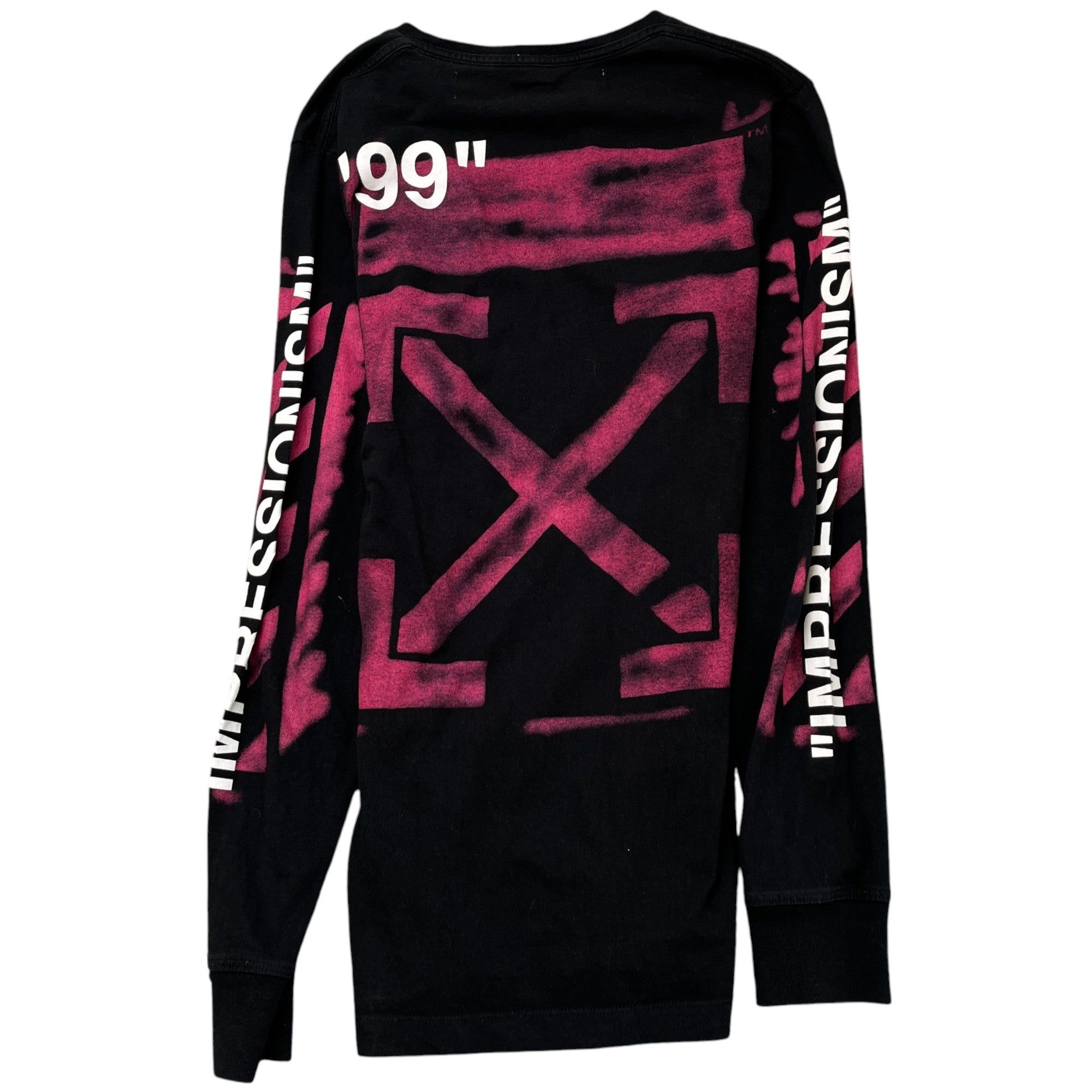 Men's Impressionism Arrow Long Sleeve T-Shirt Black Size XS