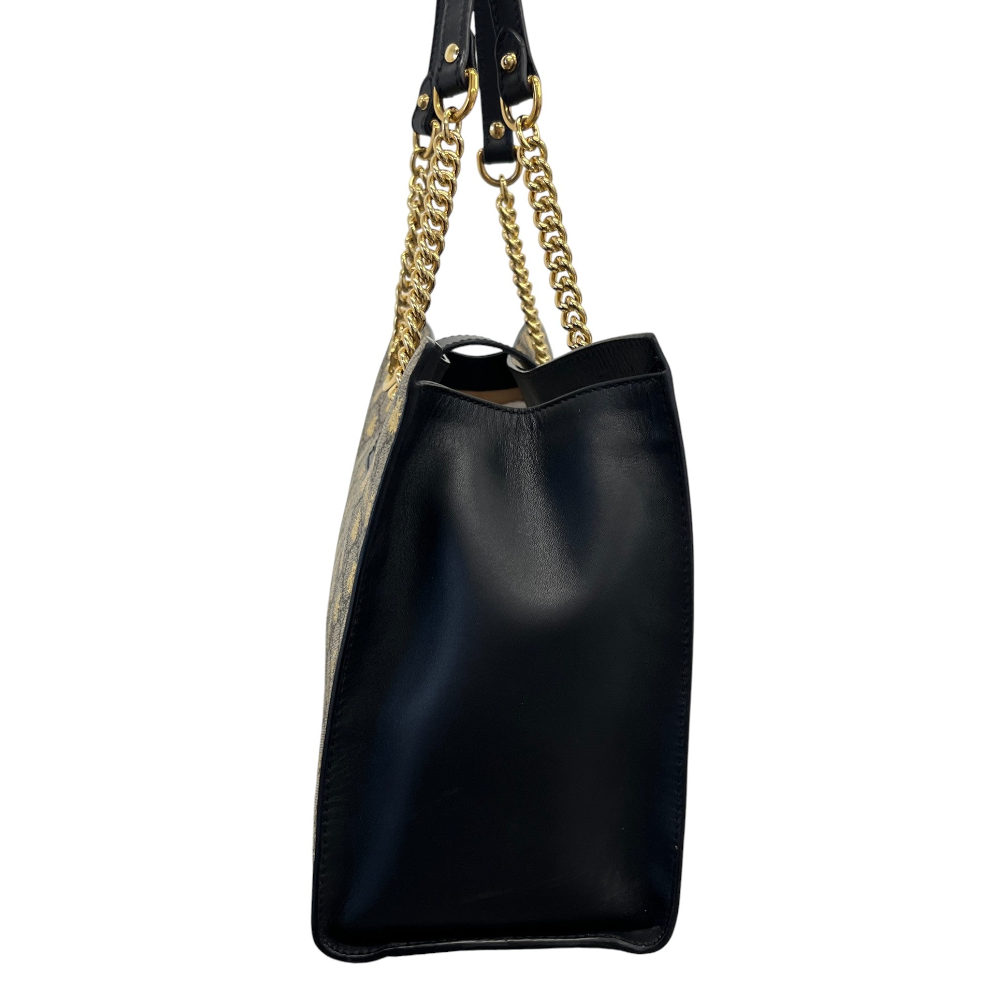 Women's Padlock Gg Supreme Bee Tote Bag Black