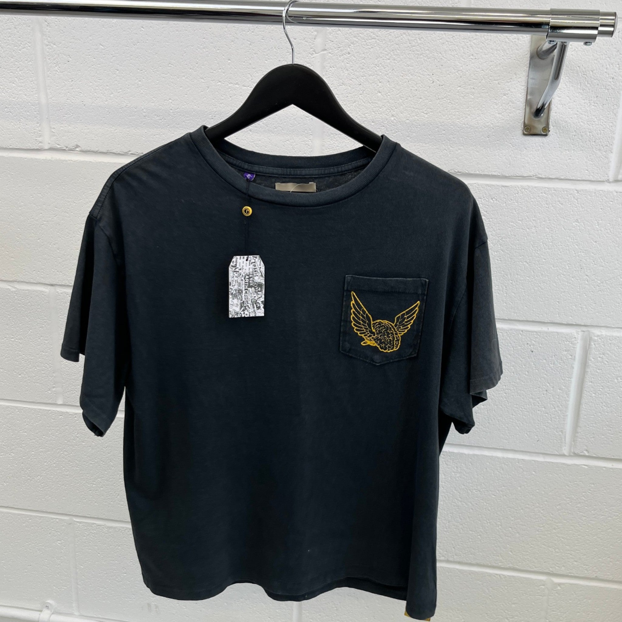 Men's Flying Brain Print T-Shirt Grey Size S