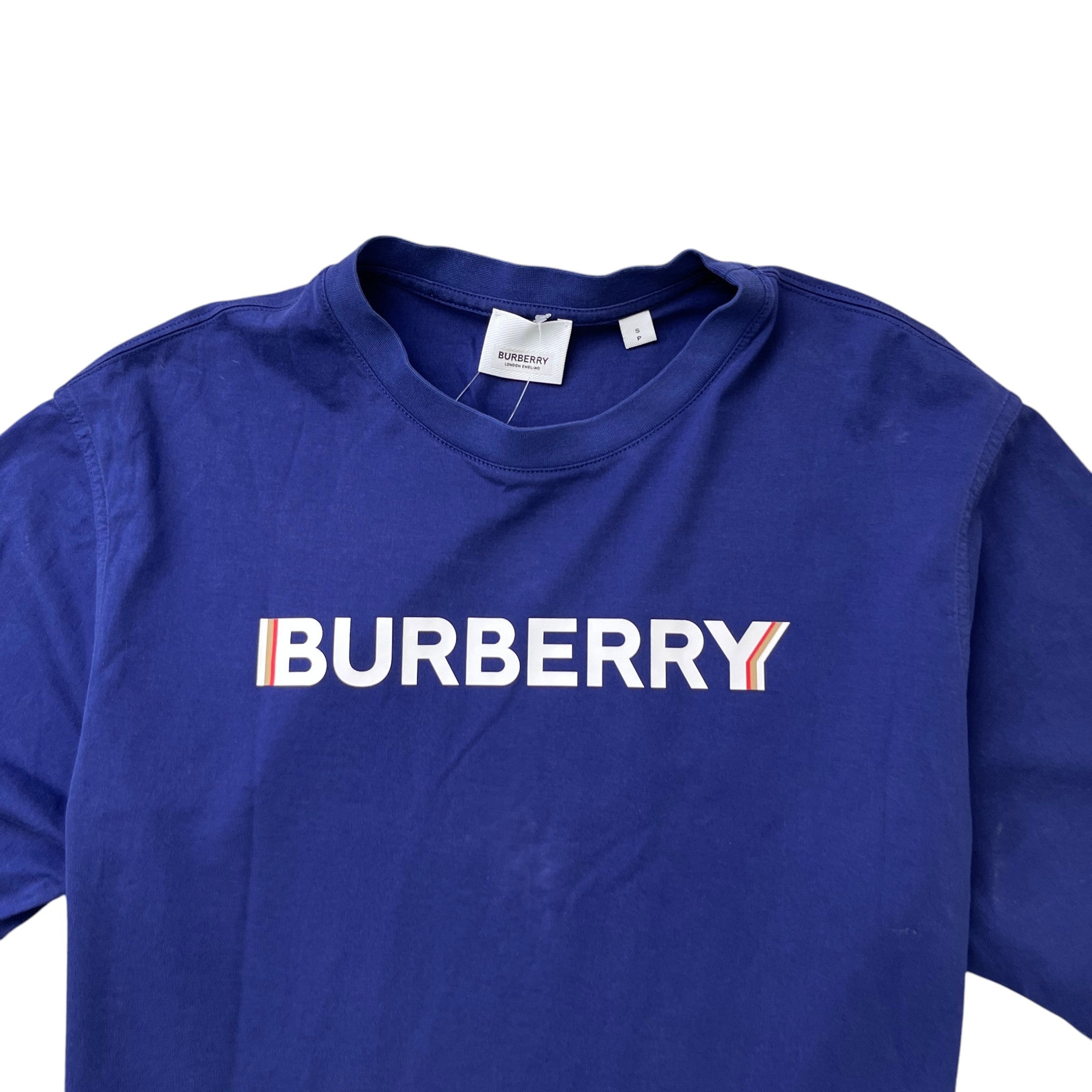 Men's Logo Print T-Shirt Blue Size S