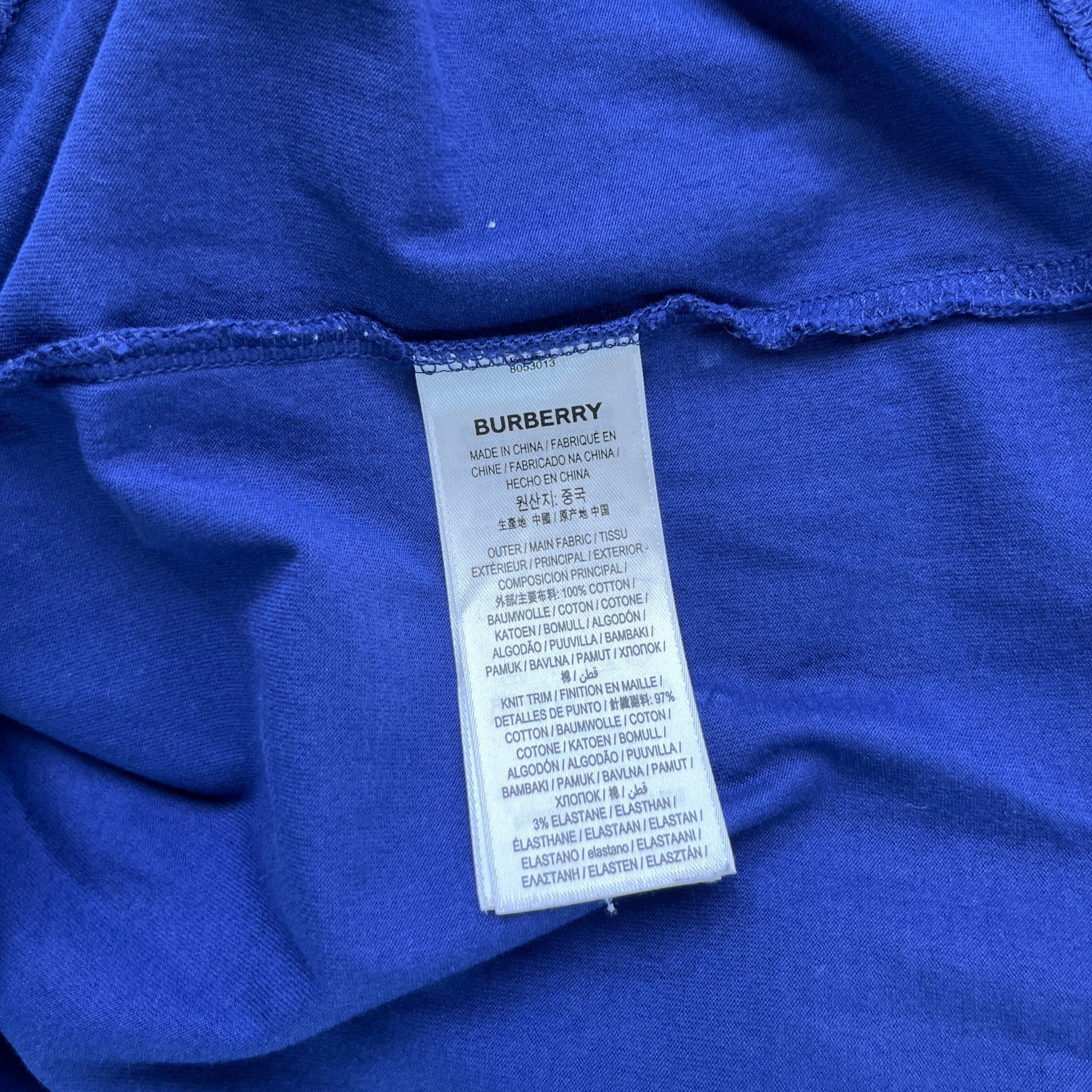Men's Logo Print T-Shirt Blue Size S