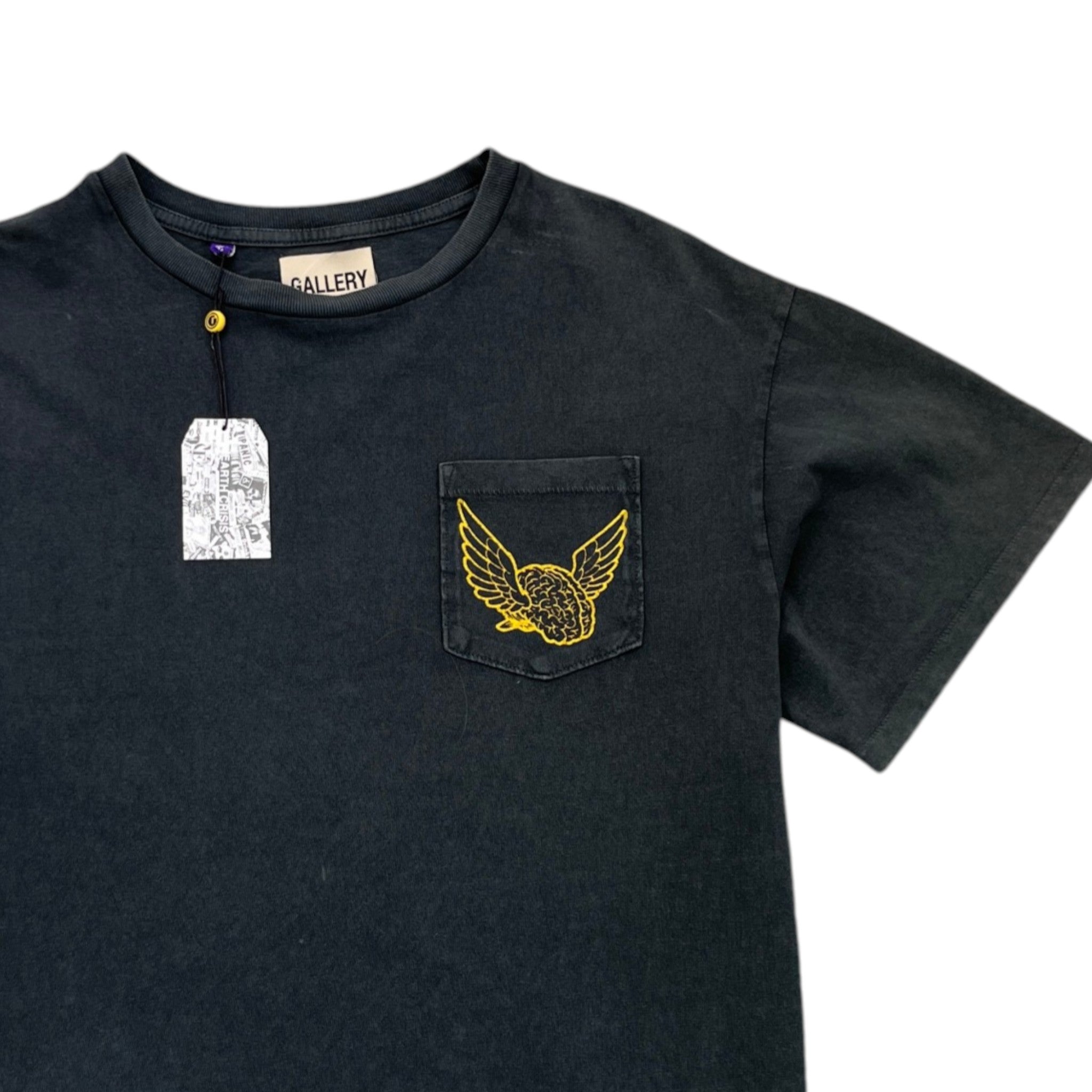 Men's Flying Brain Print T-Shirt Grey Size S
