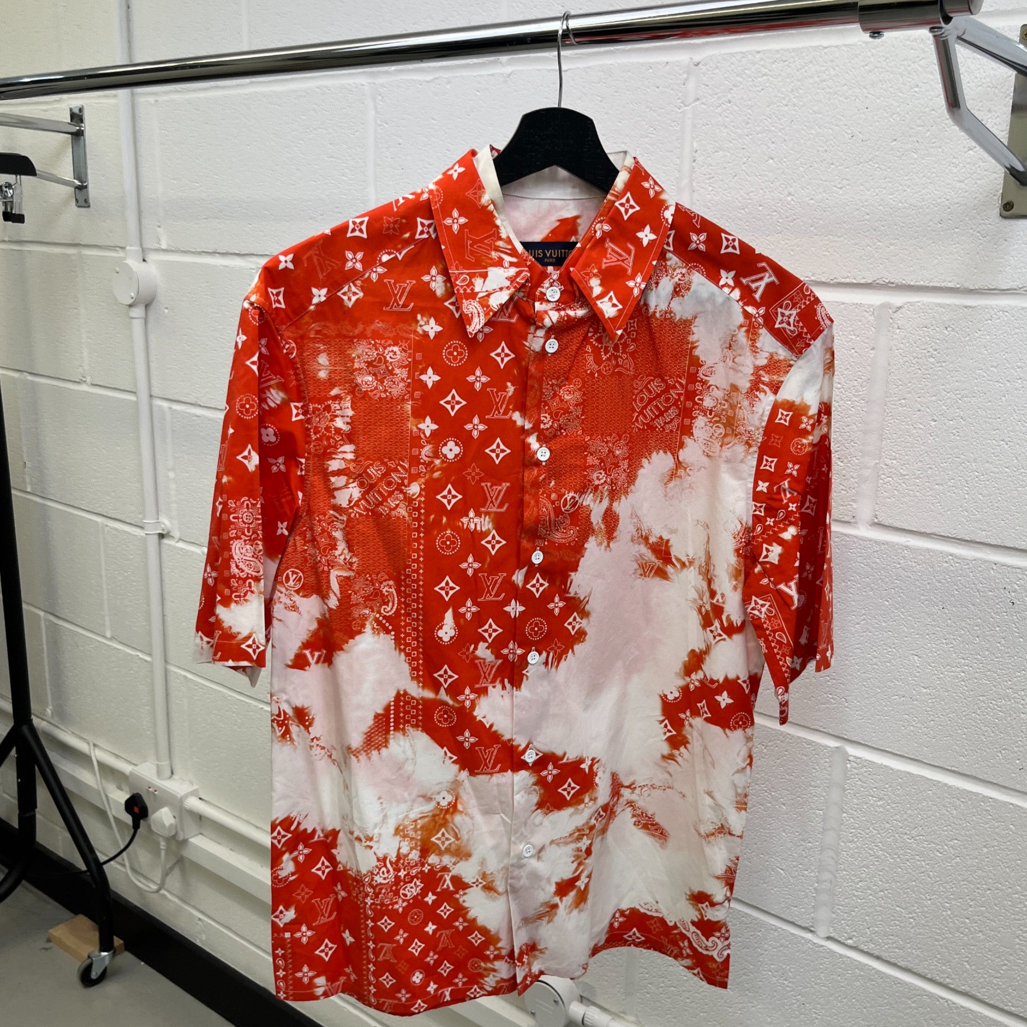 Men's Monogram Bandana Shirt Red Size S