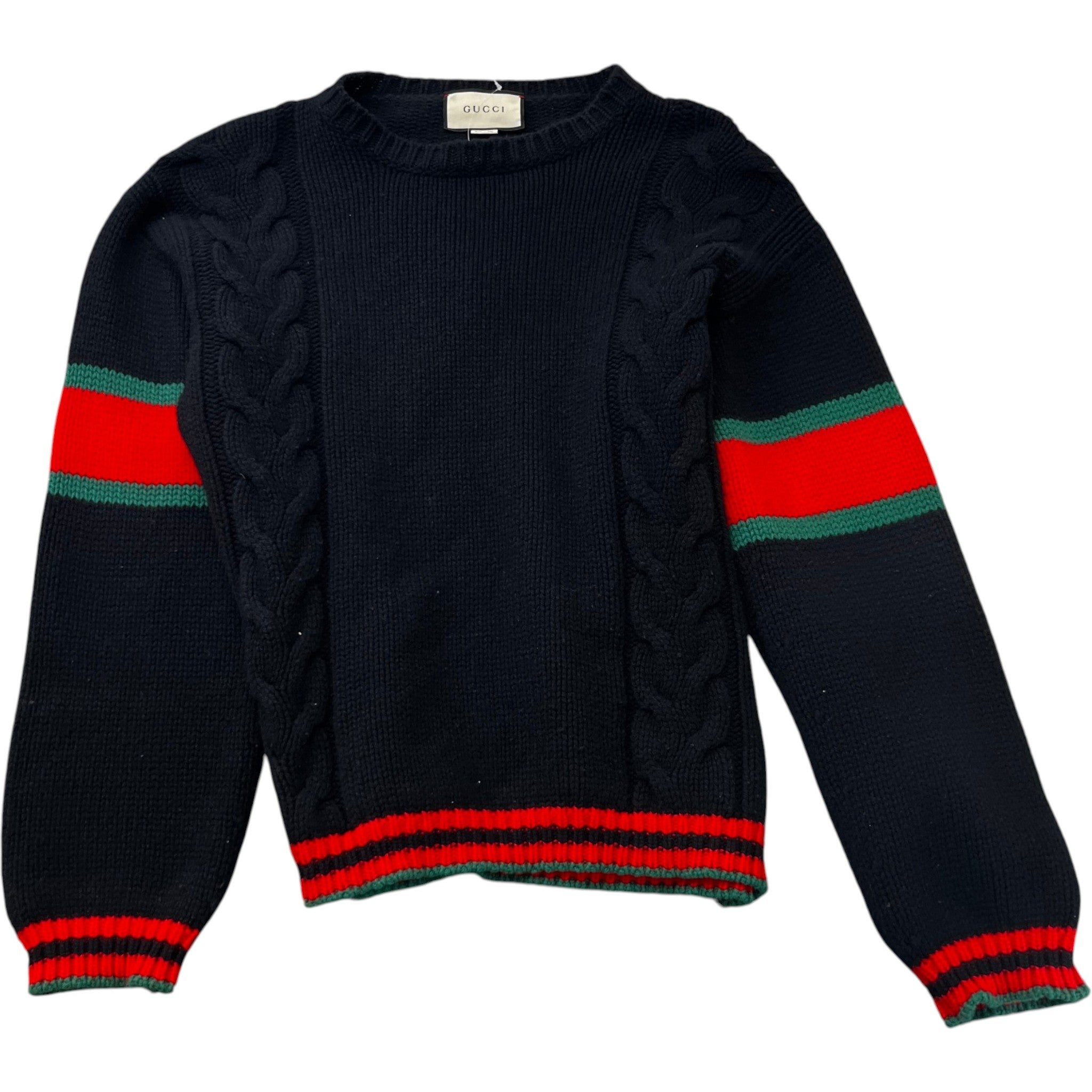 Men's Cable-Knit Web Jumper Black Size M