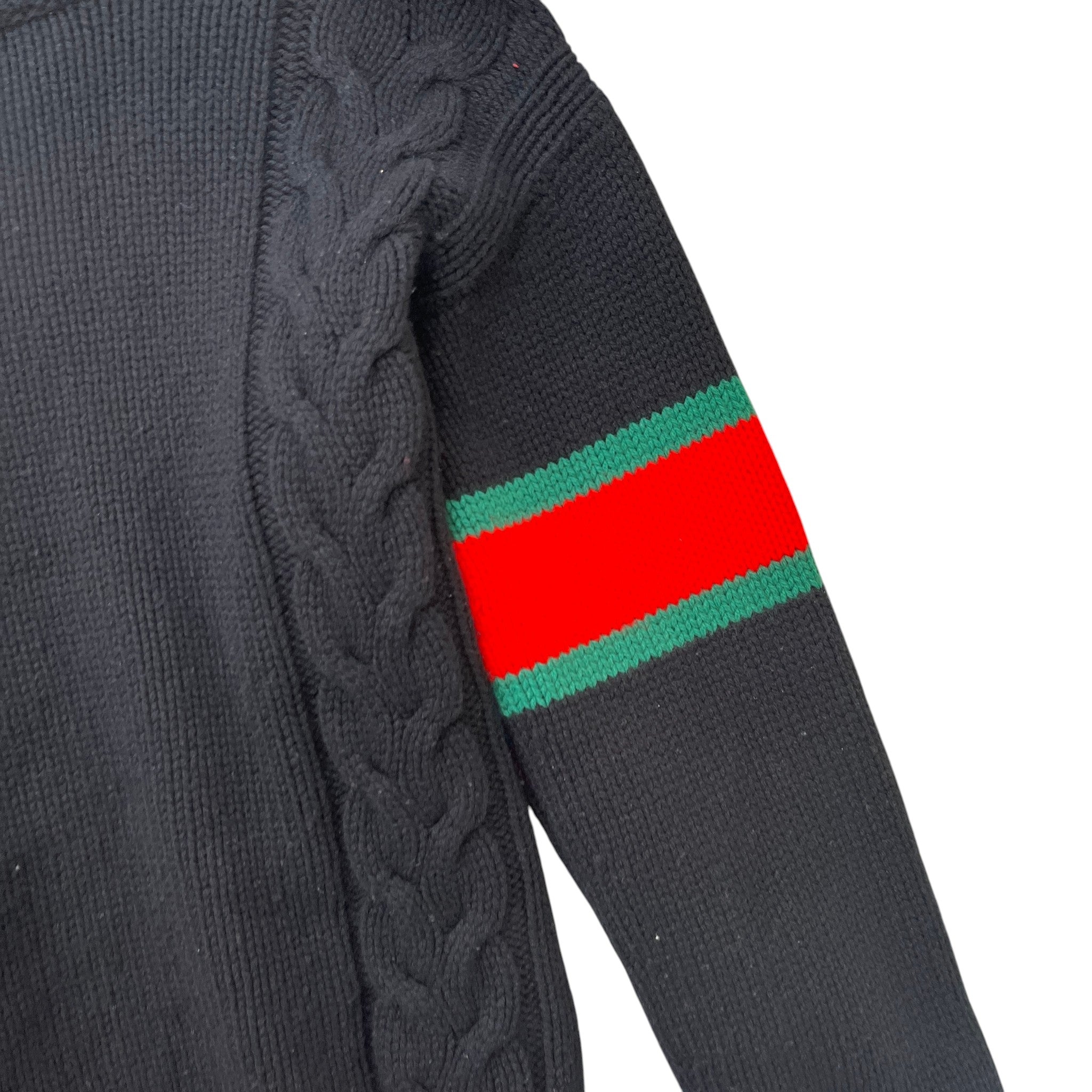 Men's Cable-Knit Web Jumper Black Size M