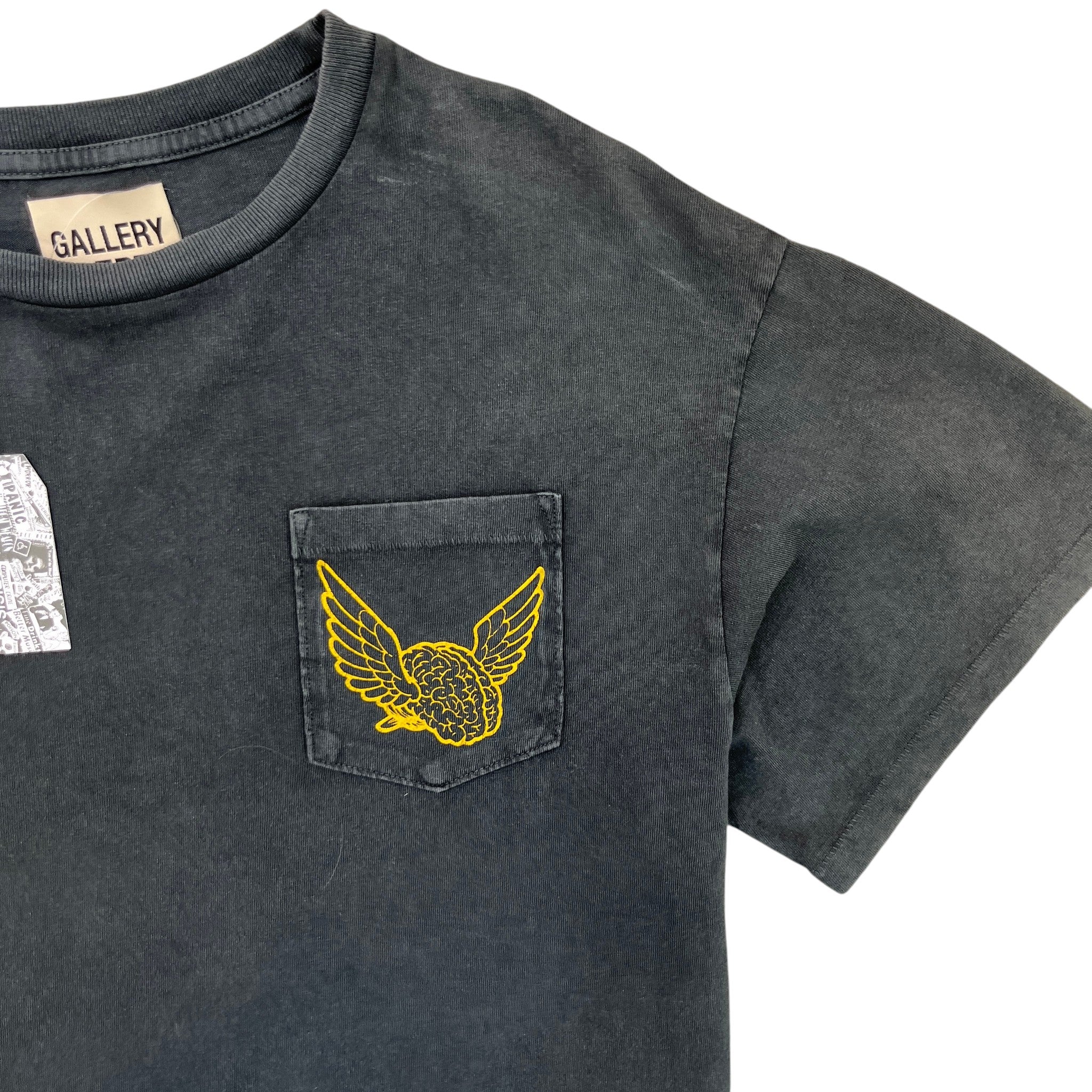 Men's Flying Brain Print T-Shirt Grey Size S