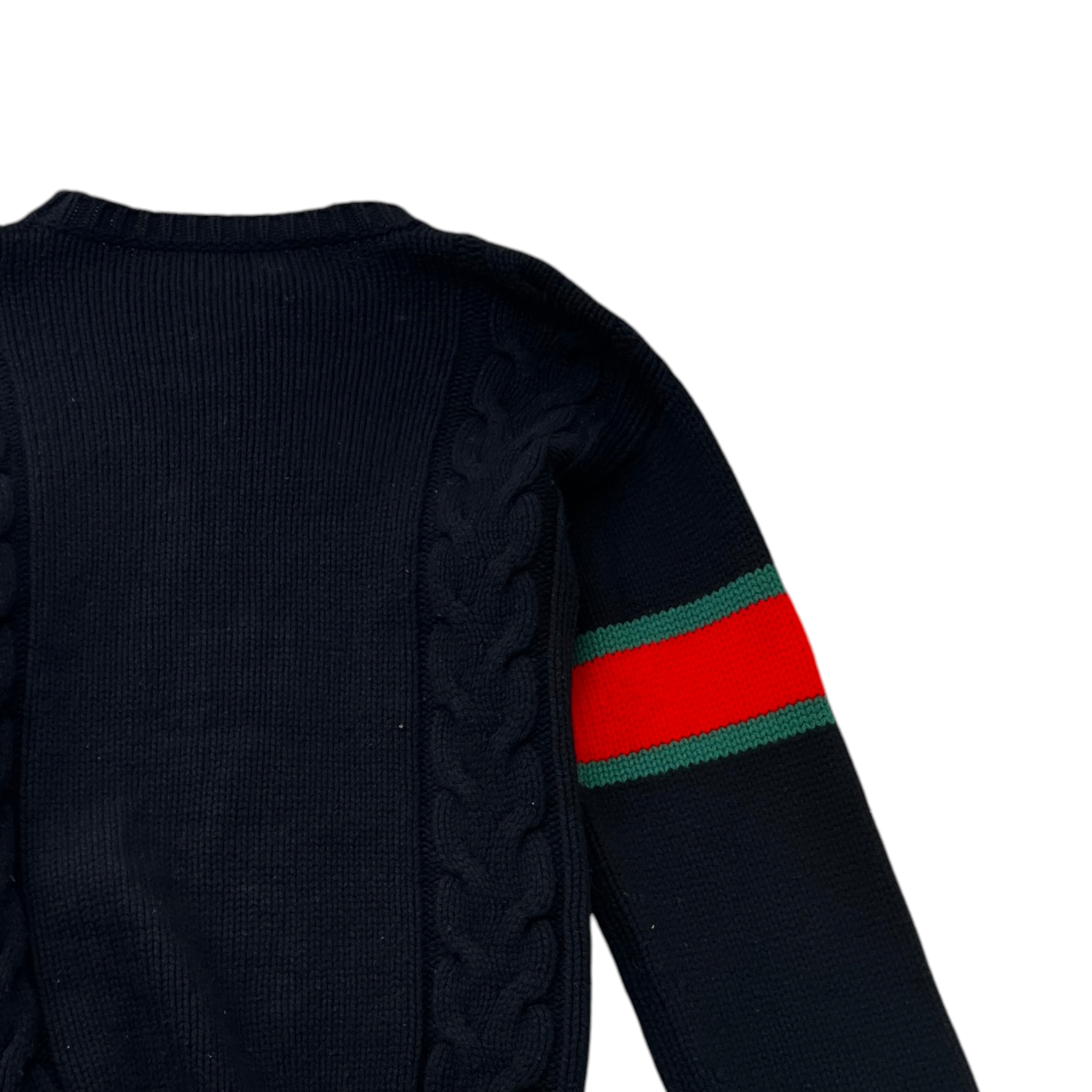 Men's Cable-Knit Web Jumper Black Size M