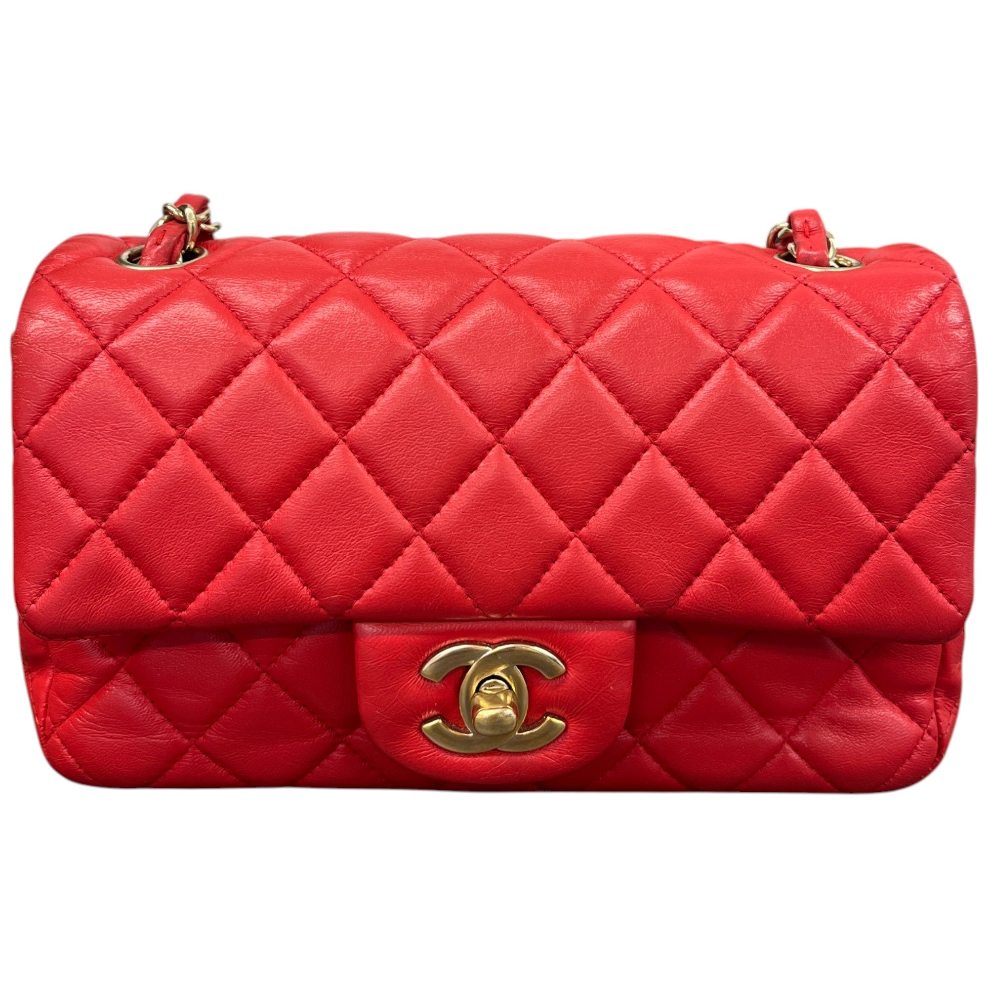 Women's Mini Classic Flap Lambskin Bag Red