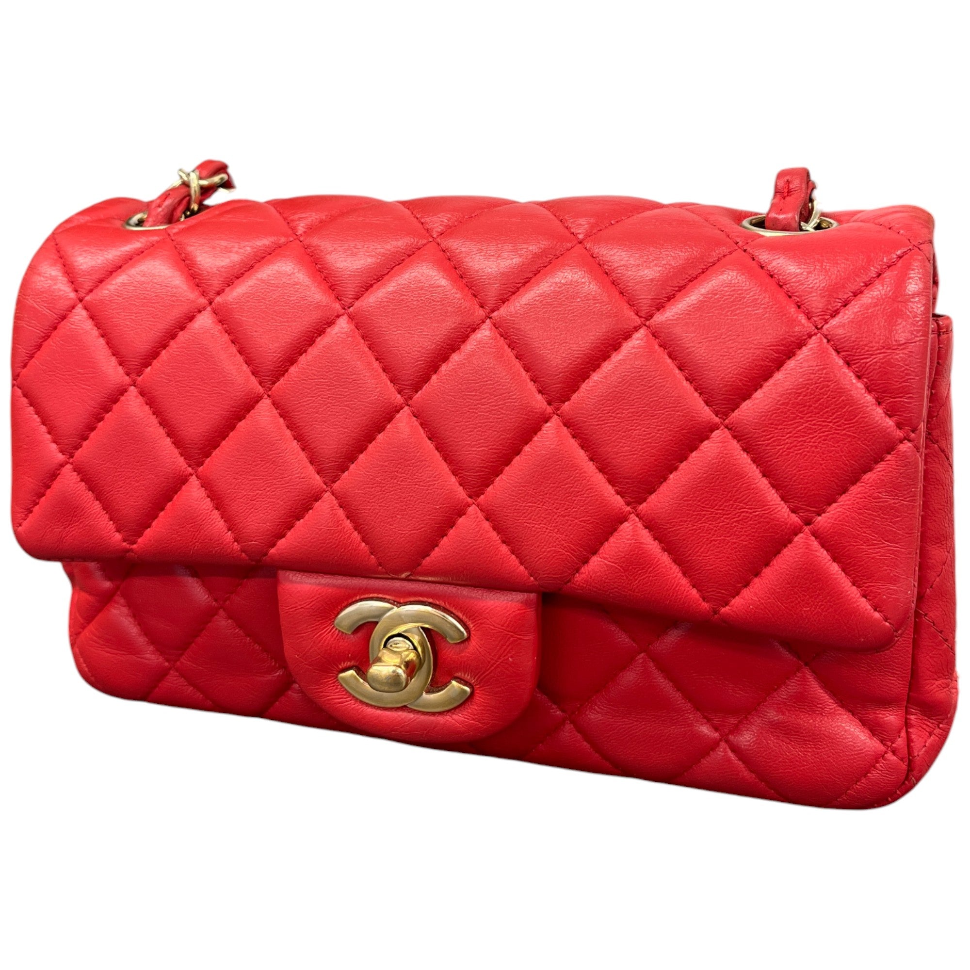 Women's Mini Classic Flap Lambskin Bag Red