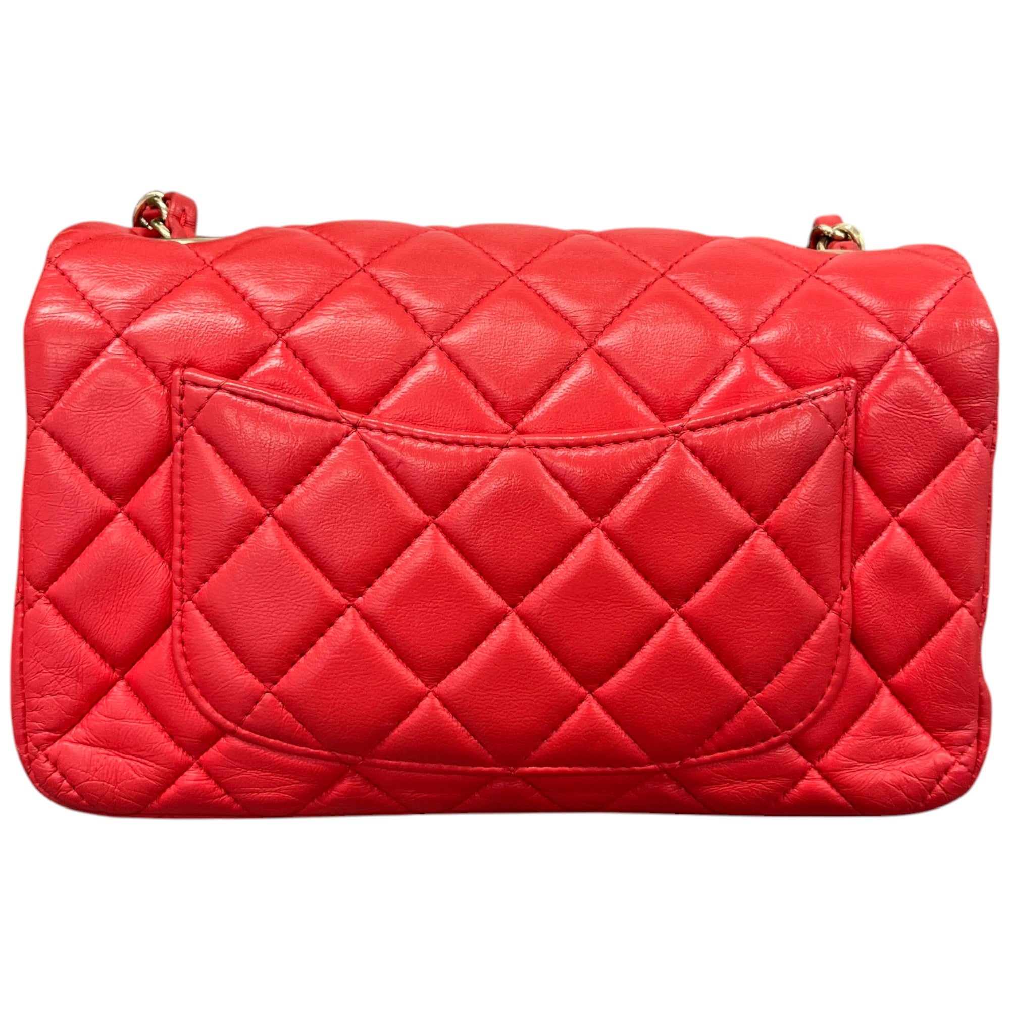 Women's Mini Classic Flap Lambskin Bag Red