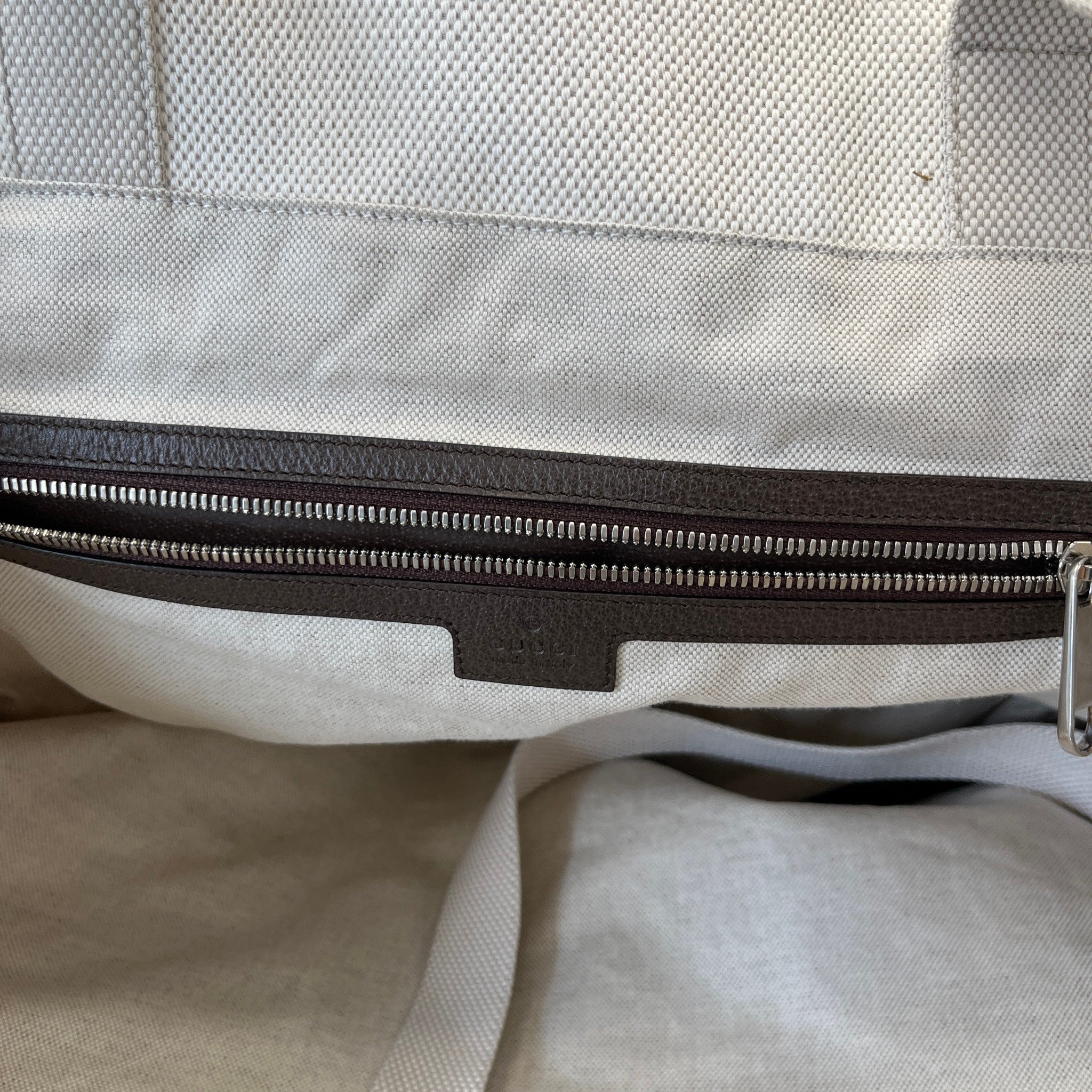 Women's Large Logo Web Stripe Bag Beige