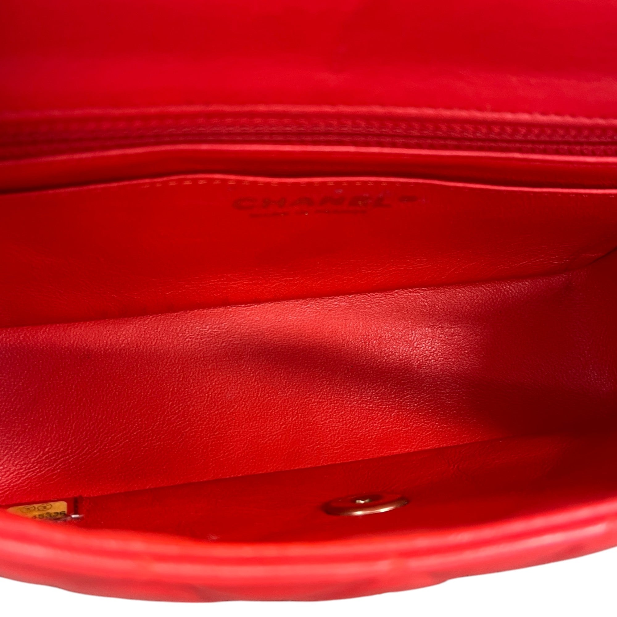 Women's Mini Classic Flap Lambskin Bag Red