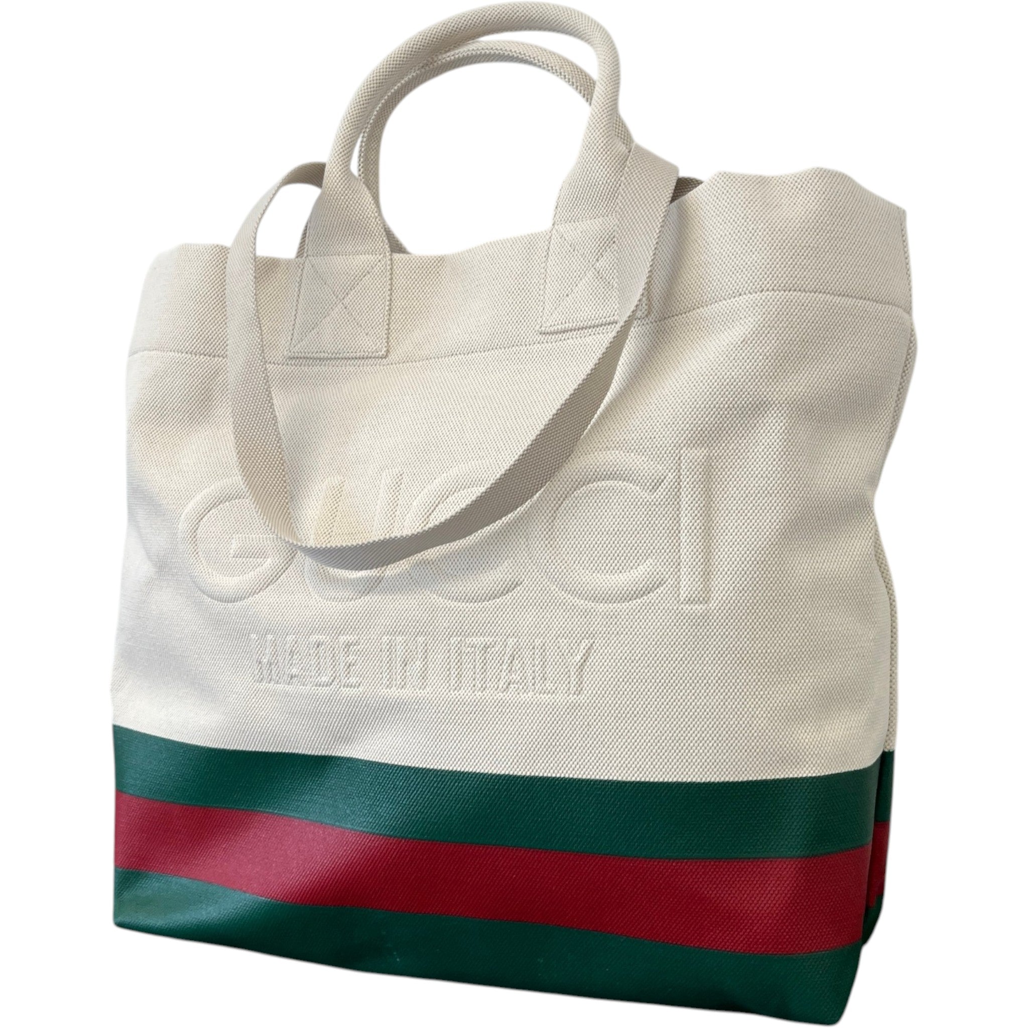 Women's Large Logo Web Stripe Bag Beige