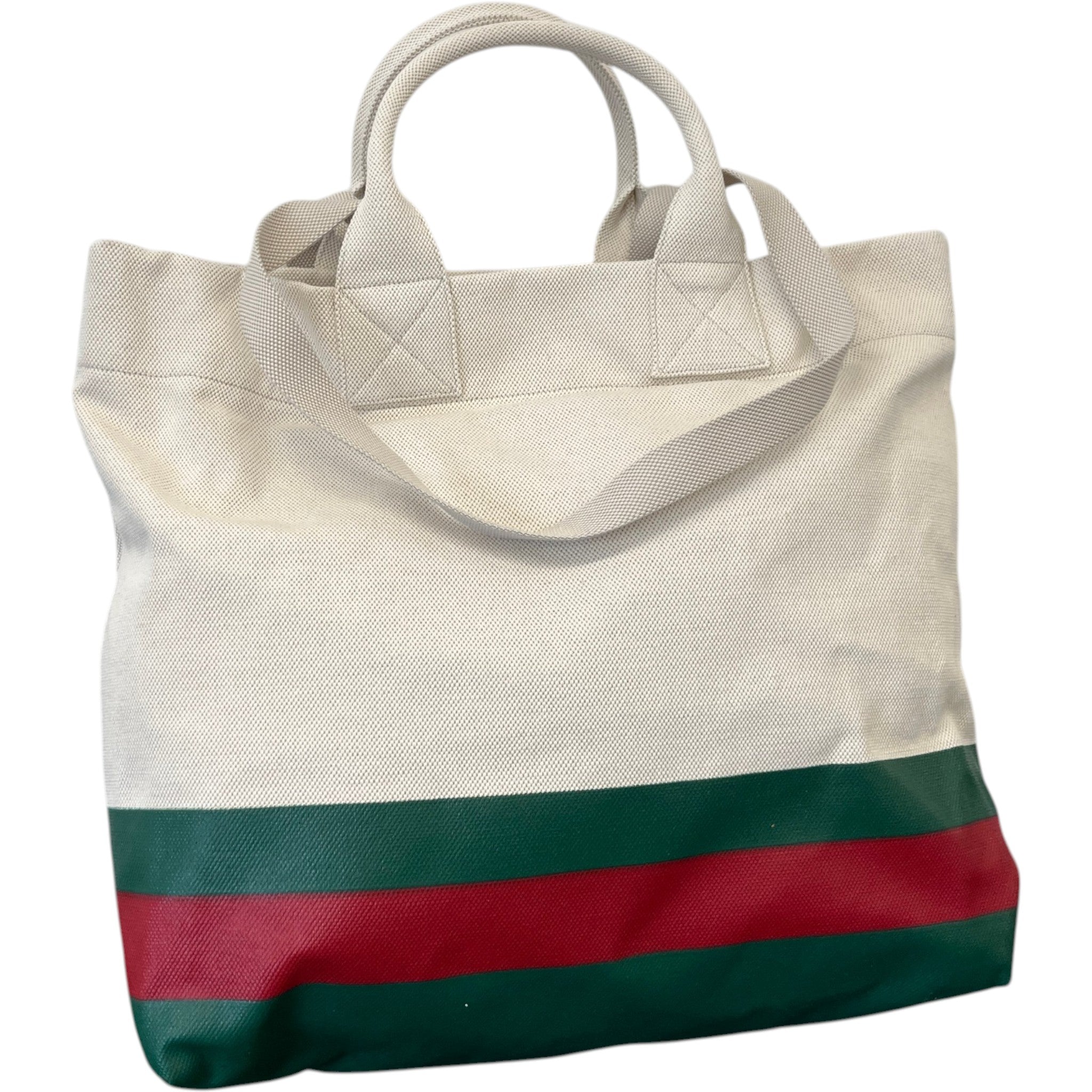 Women's Large Logo Web Stripe Bag Beige