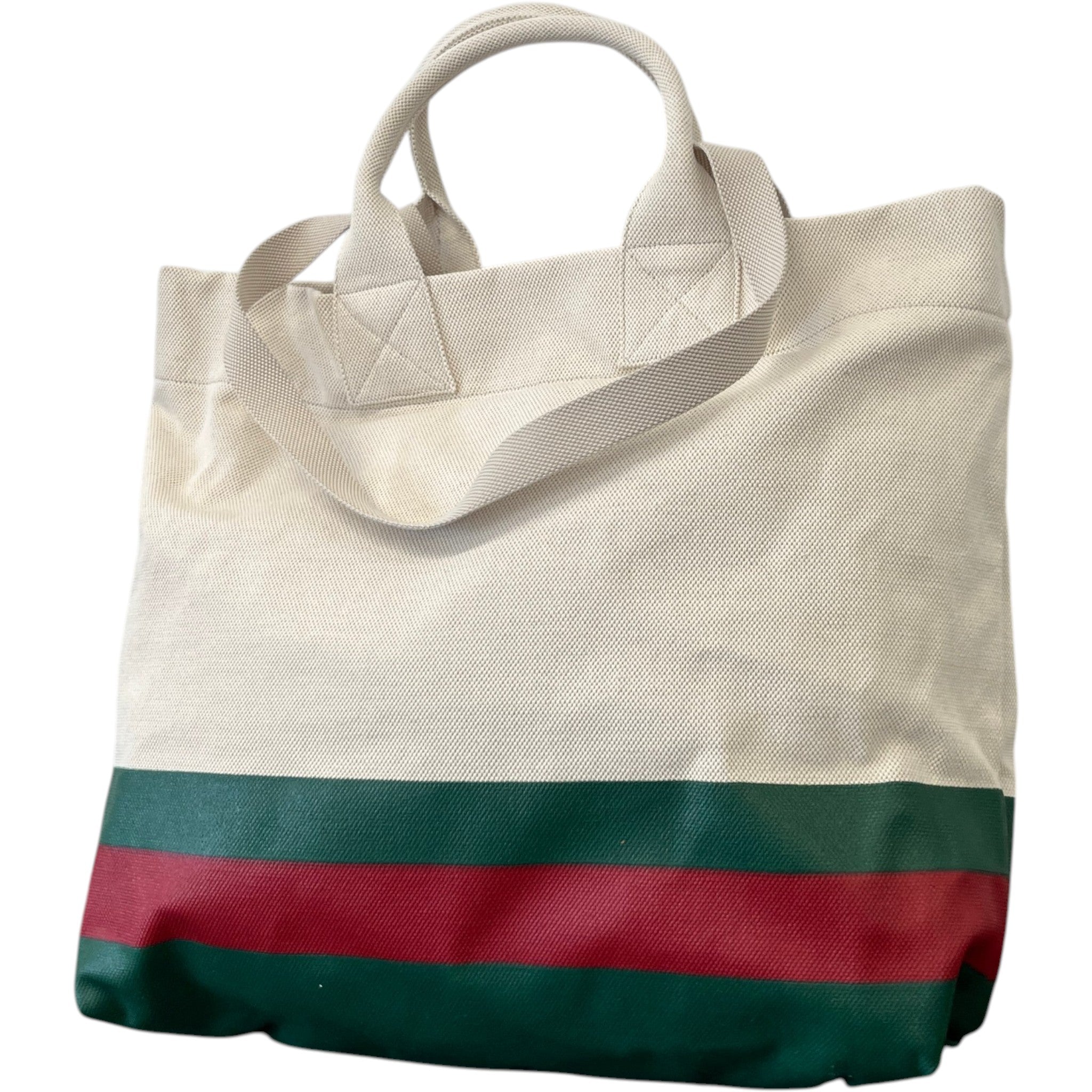 Women's Large Logo Web Stripe Bag Beige