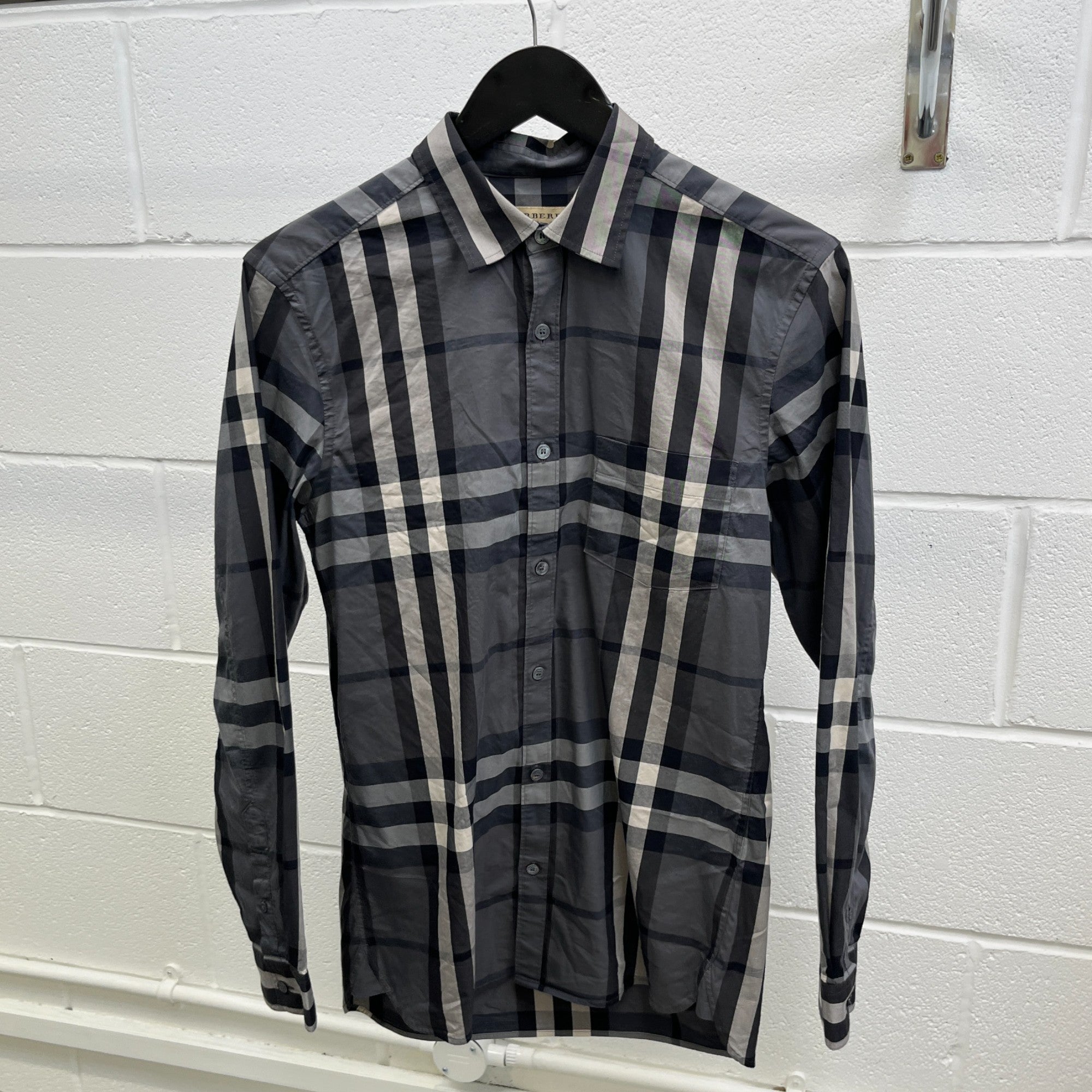 Men's Check Shirt Black Size S