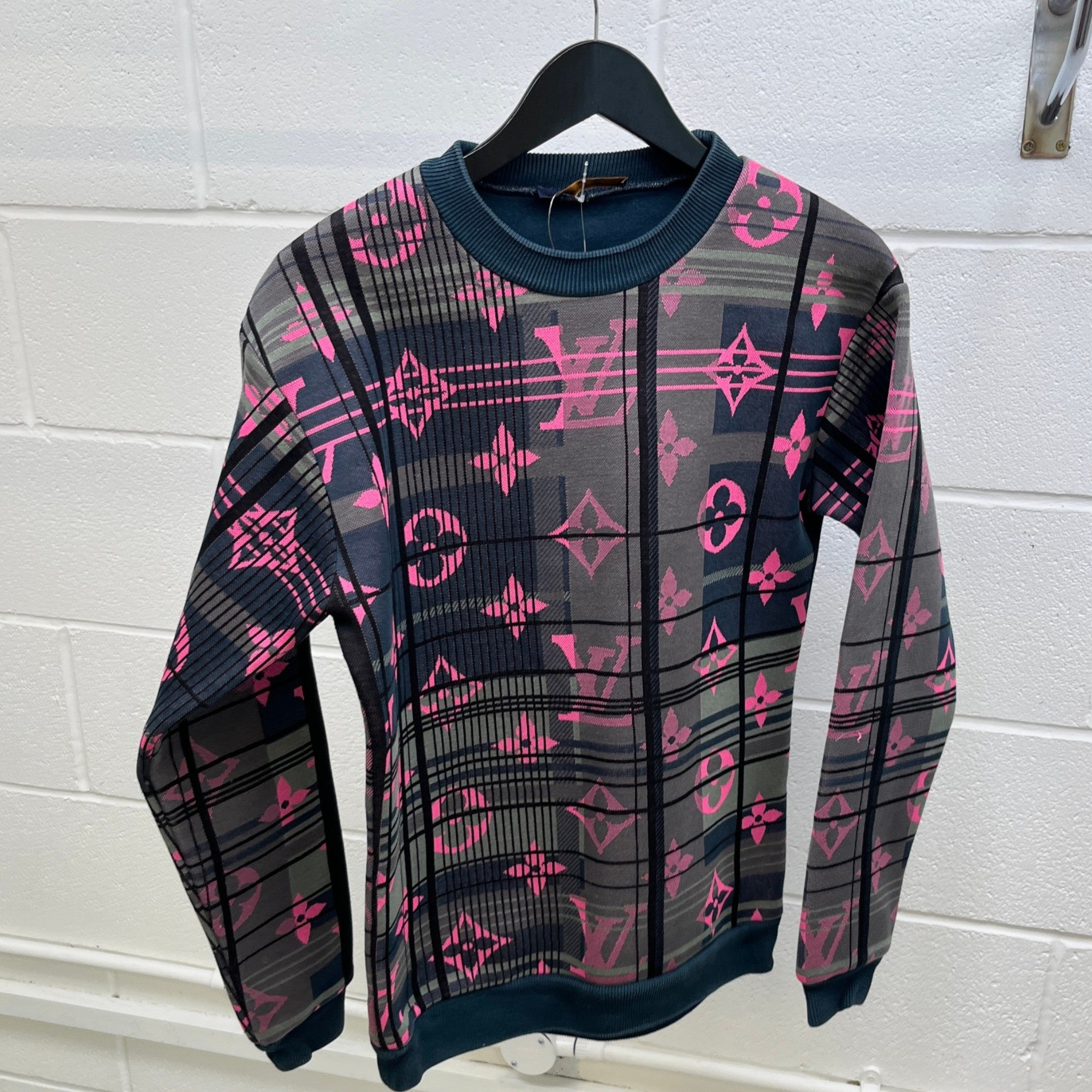 Men's Monogram Jacquard Sweatshirt Pink Size L