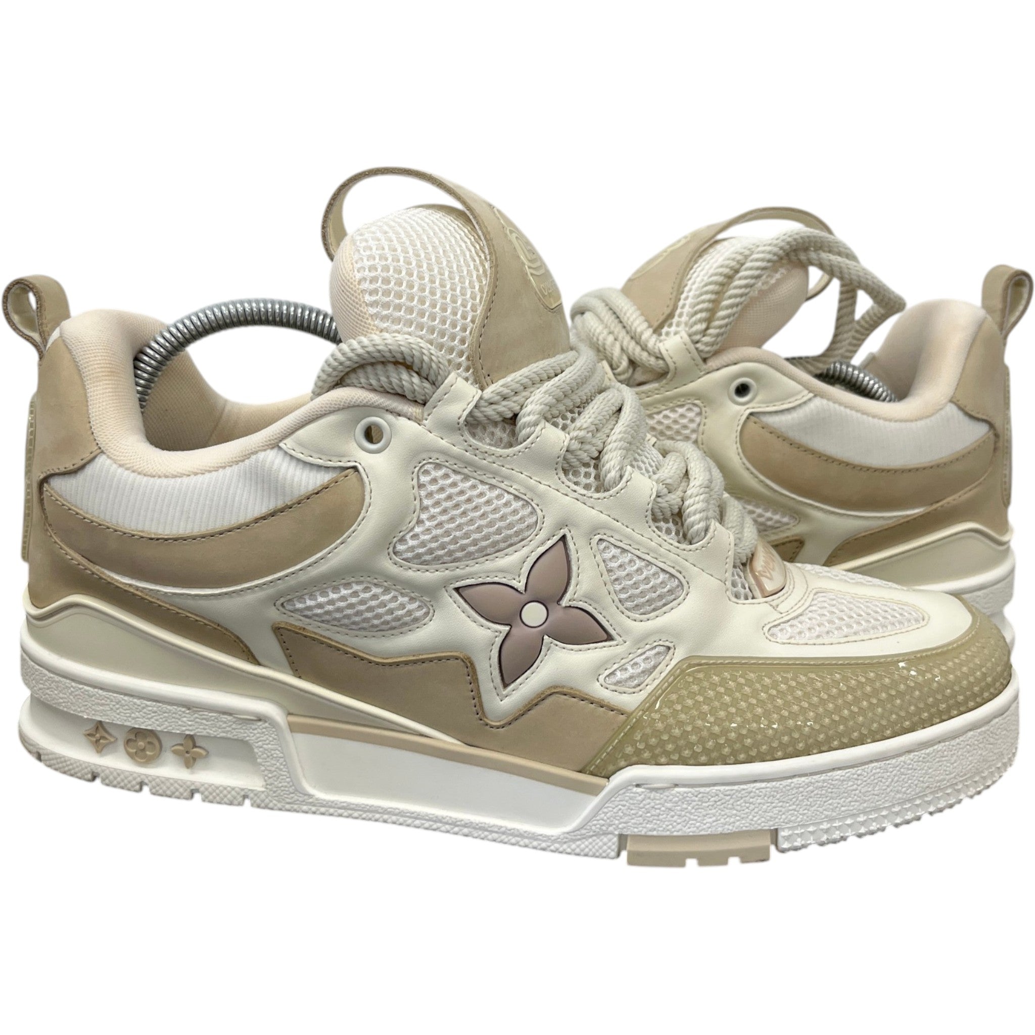 Men's Lv Skate Low Trainers Cream Size EU 42 / UK 8