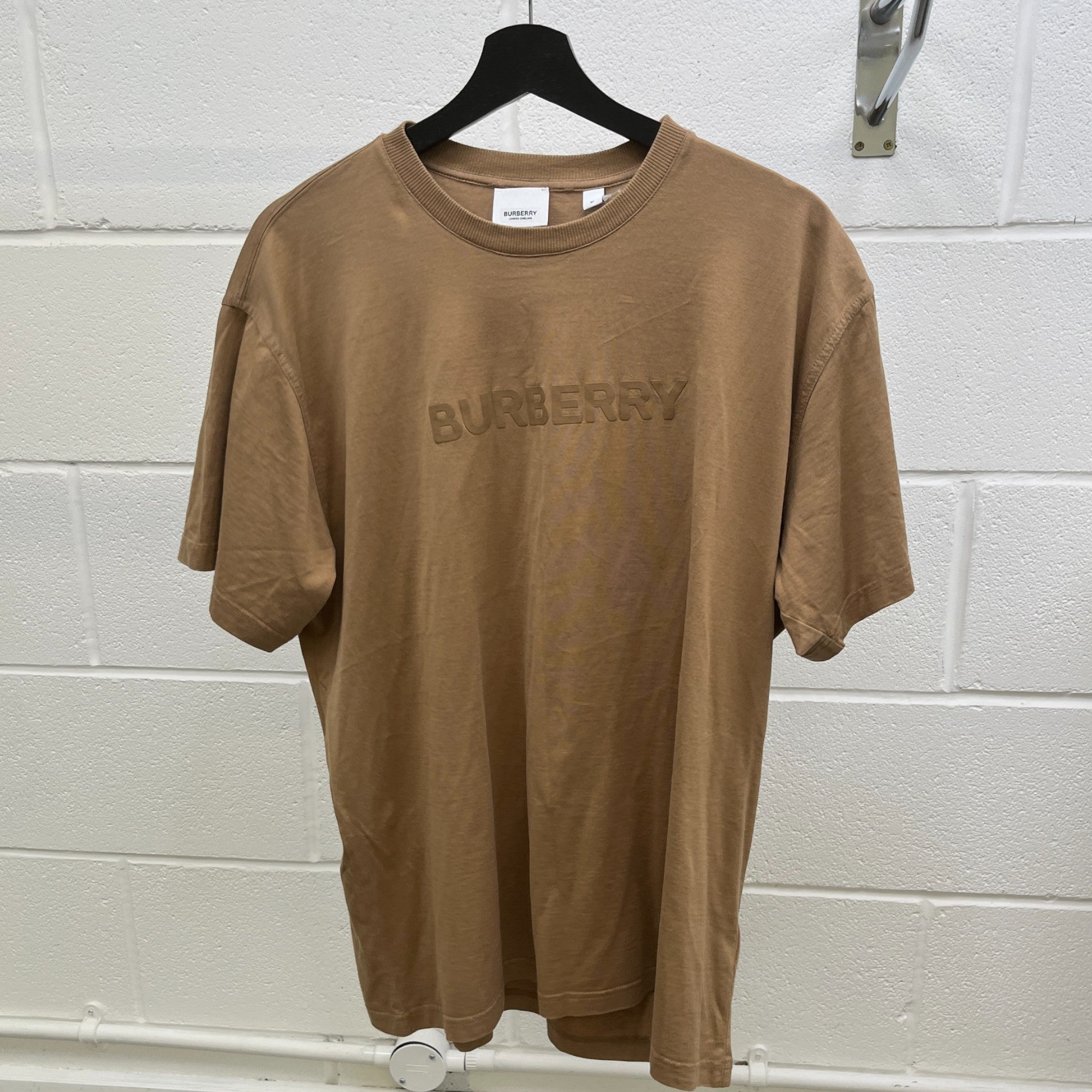 Men's Logo Print T-Shirt Brown Size M