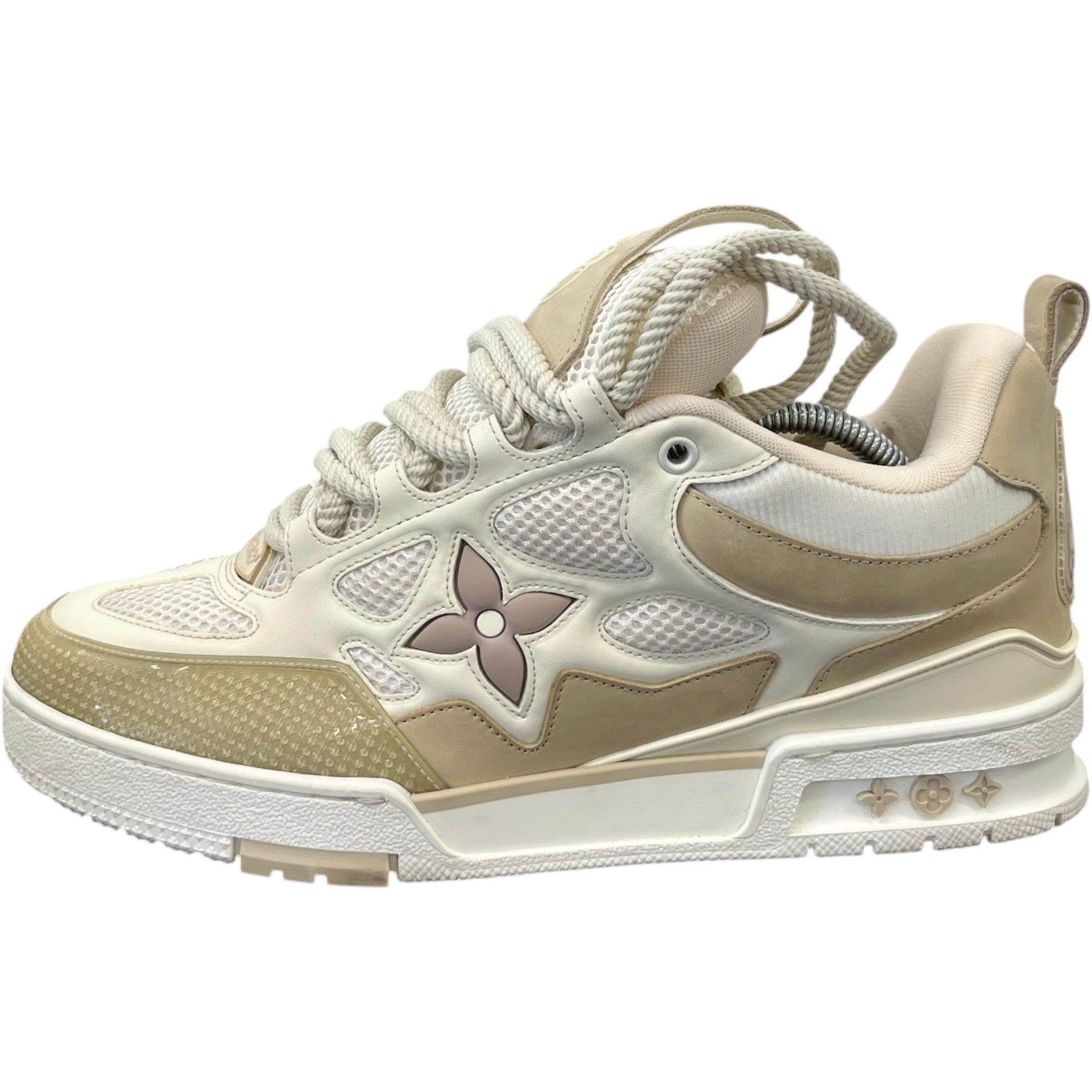 Men's Lv Skate Low Trainers Cream Size EU 42 / UK 8