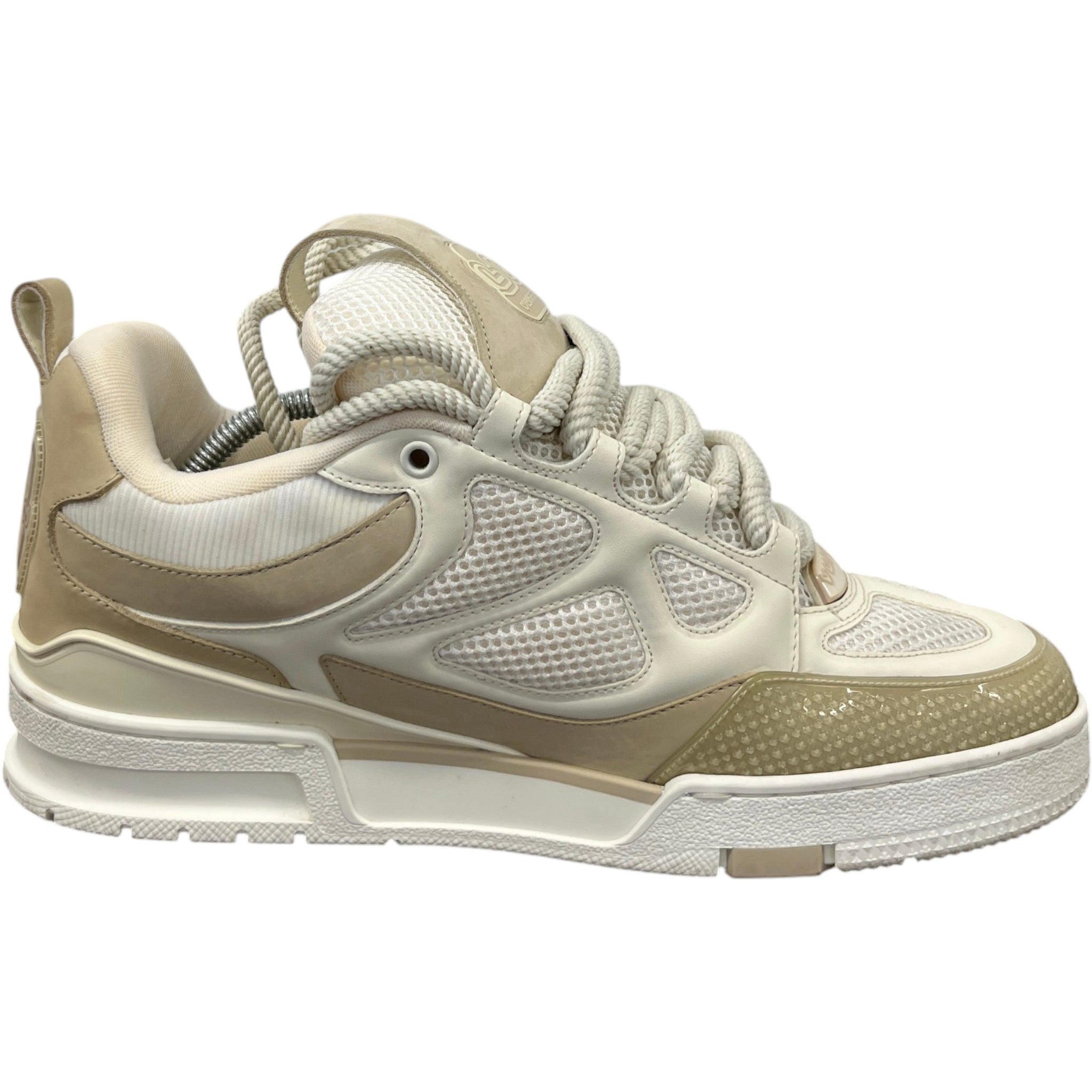 Men's Lv Skate Low Trainers Cream Size EU 42 / UK 8