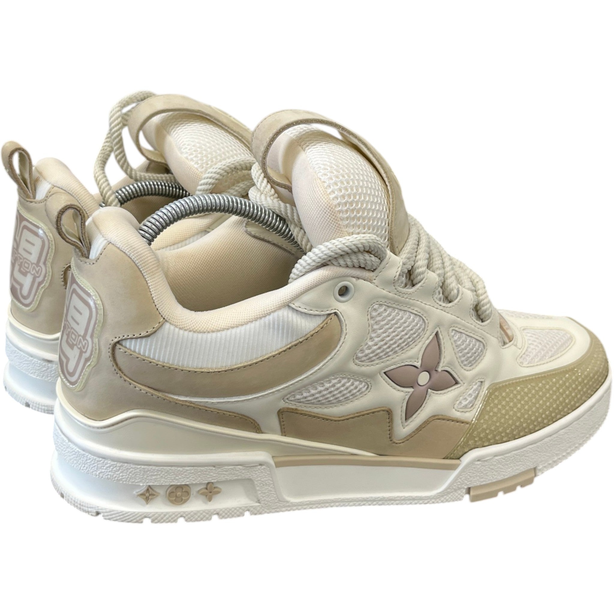 Men's Lv Skate Low Trainers Cream Size EU 42 / UK 8